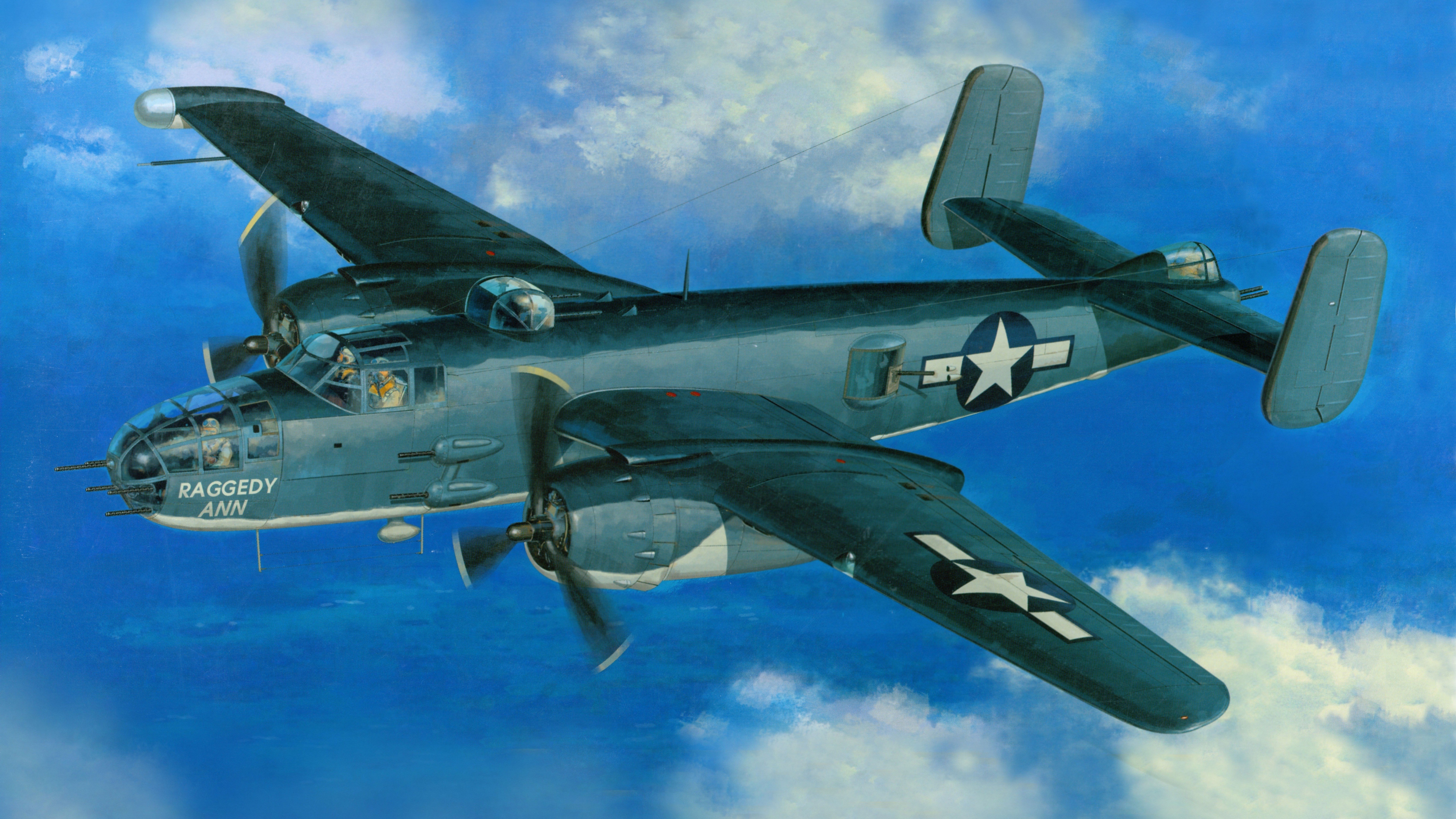 World War Ii Military Aircraft Aircraft World War Ii Mitchell B 25 Artwork Military Warbird 6048x3403