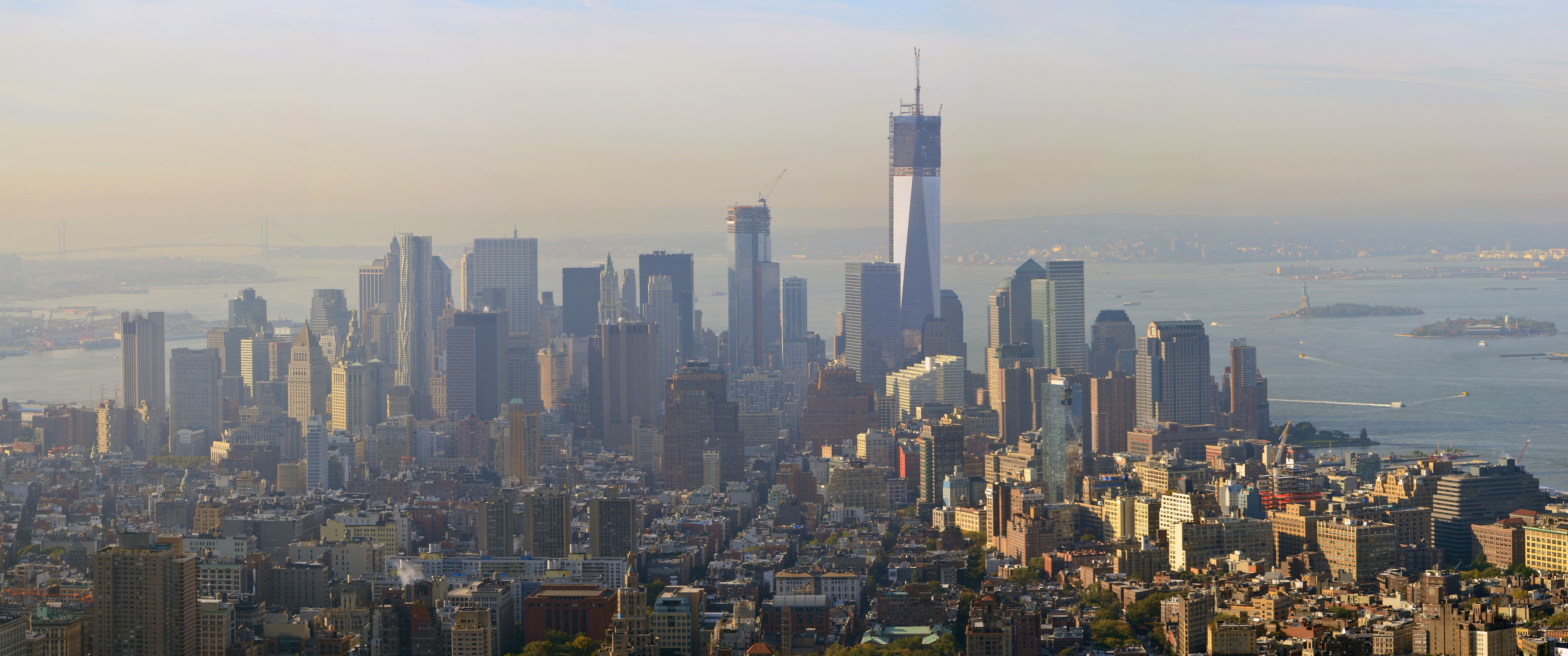 New York City Manhattan City Skyscraper Skyline One World Trade Center 6880x2880
