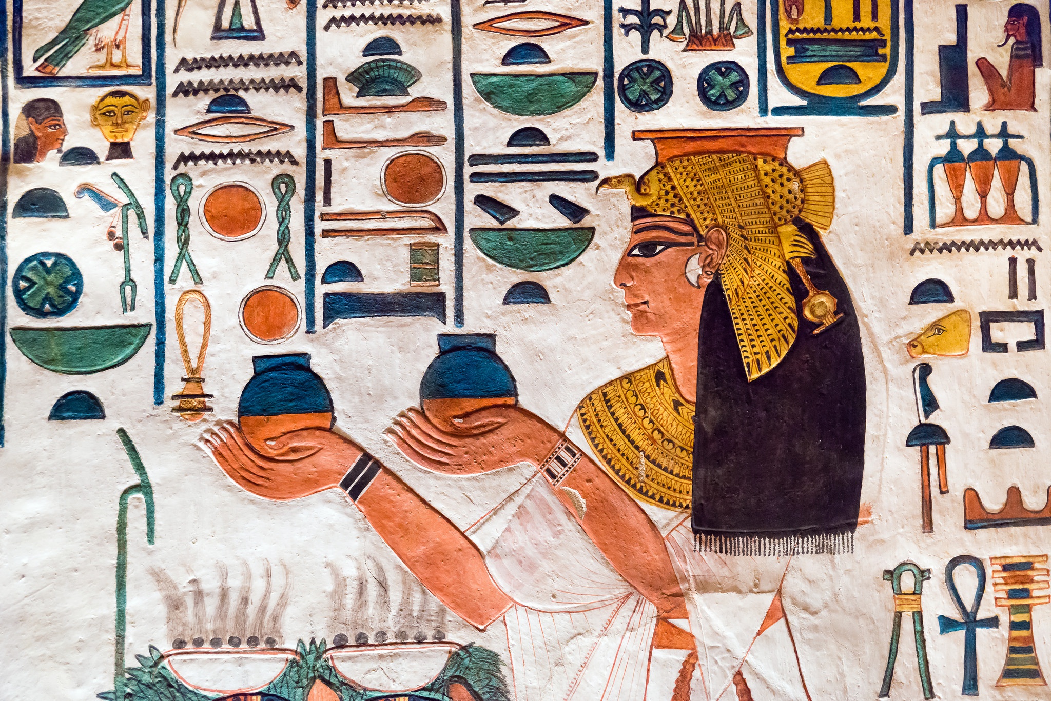 Egypt Hieroglyphics Colorful Ancient 2048x1367