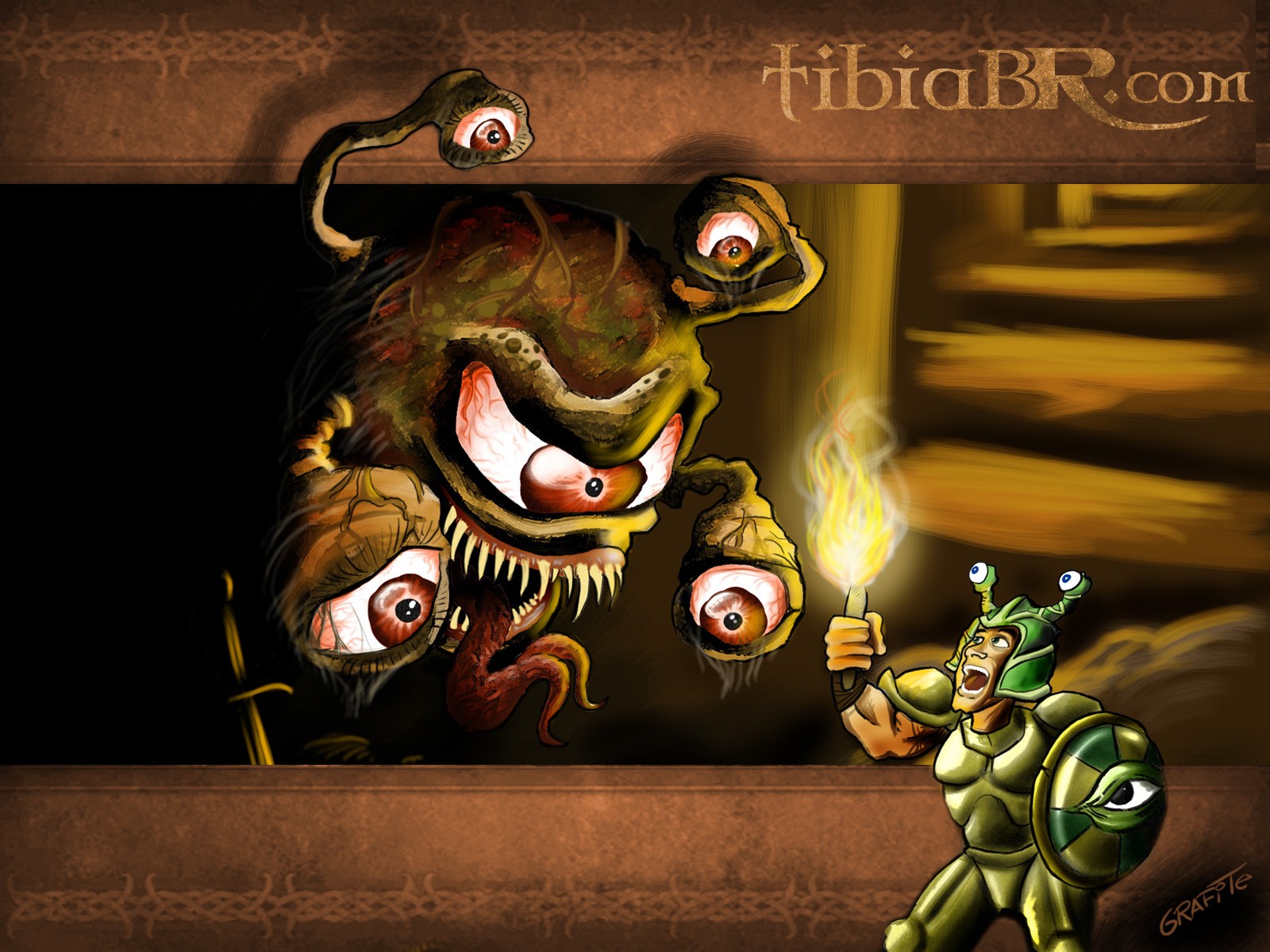 Tibia PC Gaming RPG Creature Drawing Warrior 1600x1200