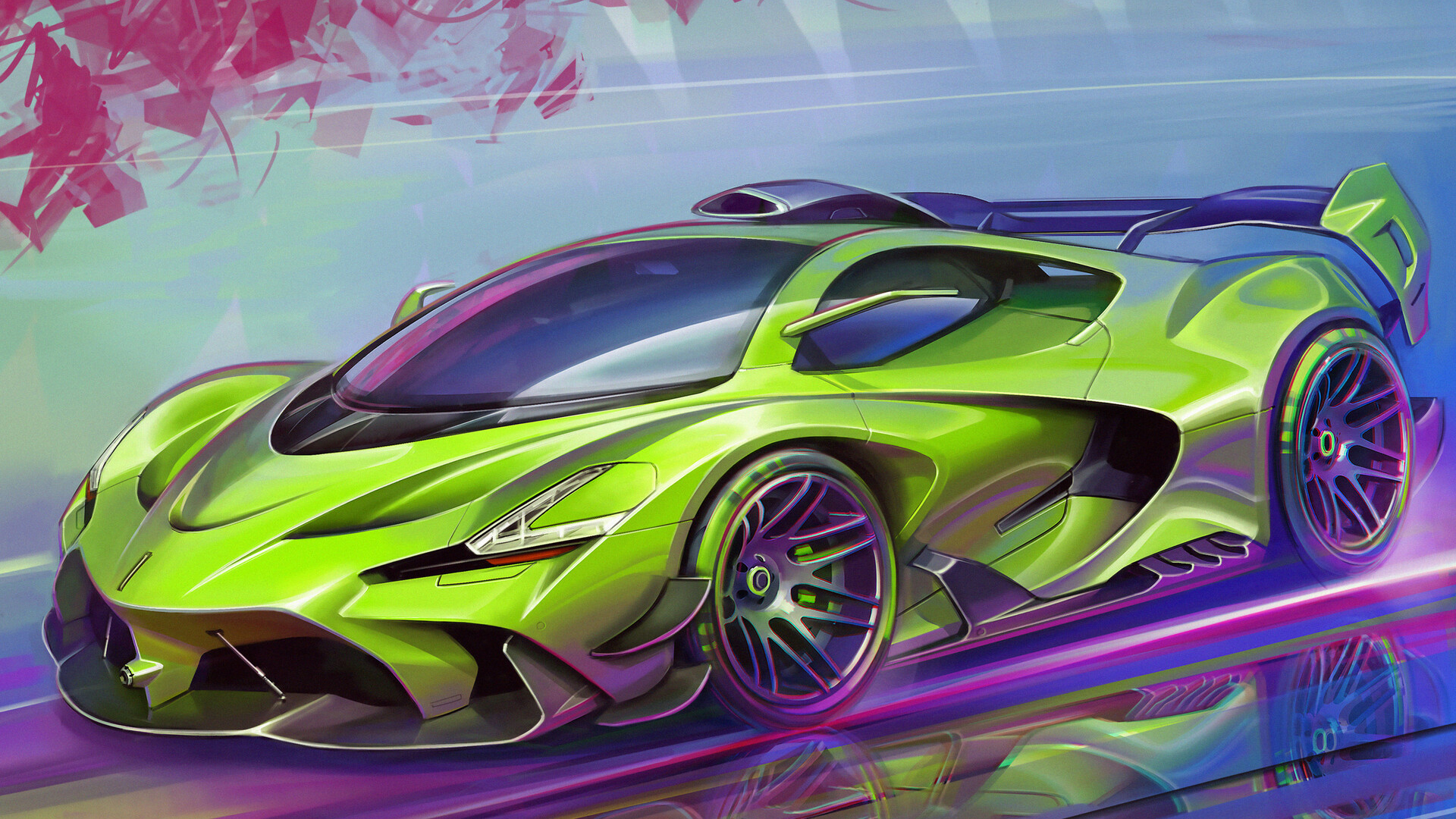 Car Race Cars Speed Design Aleksandr Sidelnikov 1920x1080