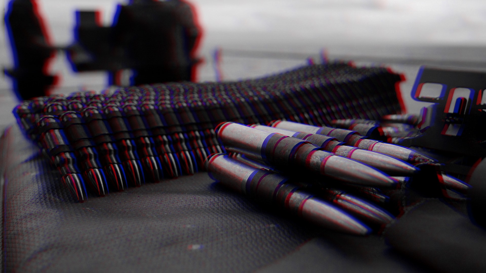 Anaglyph 3D Digital Art Ammunition 1920x1080