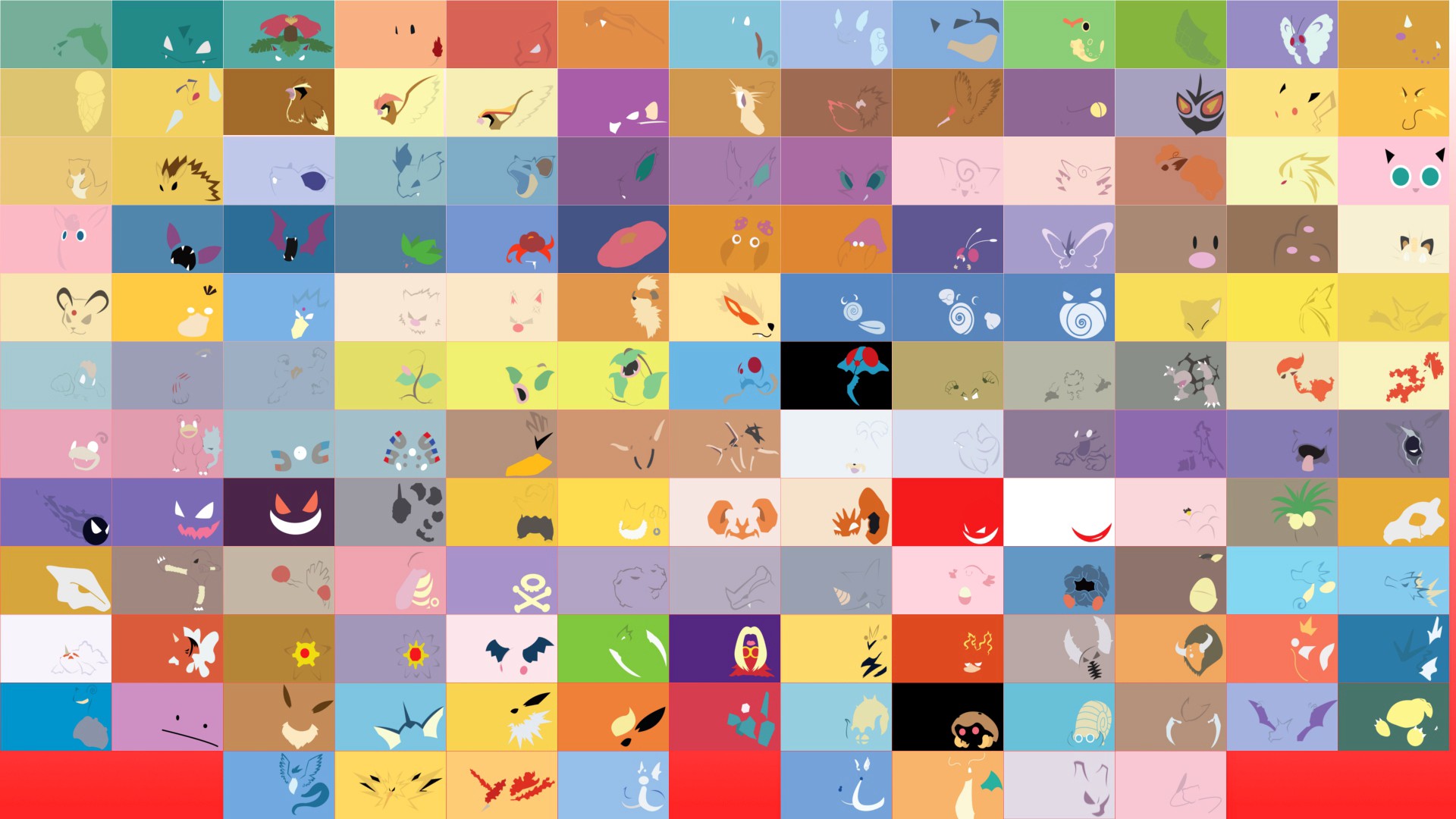Pokemon Pokemon First Generation Collage Anime Colorful 1920x1080
