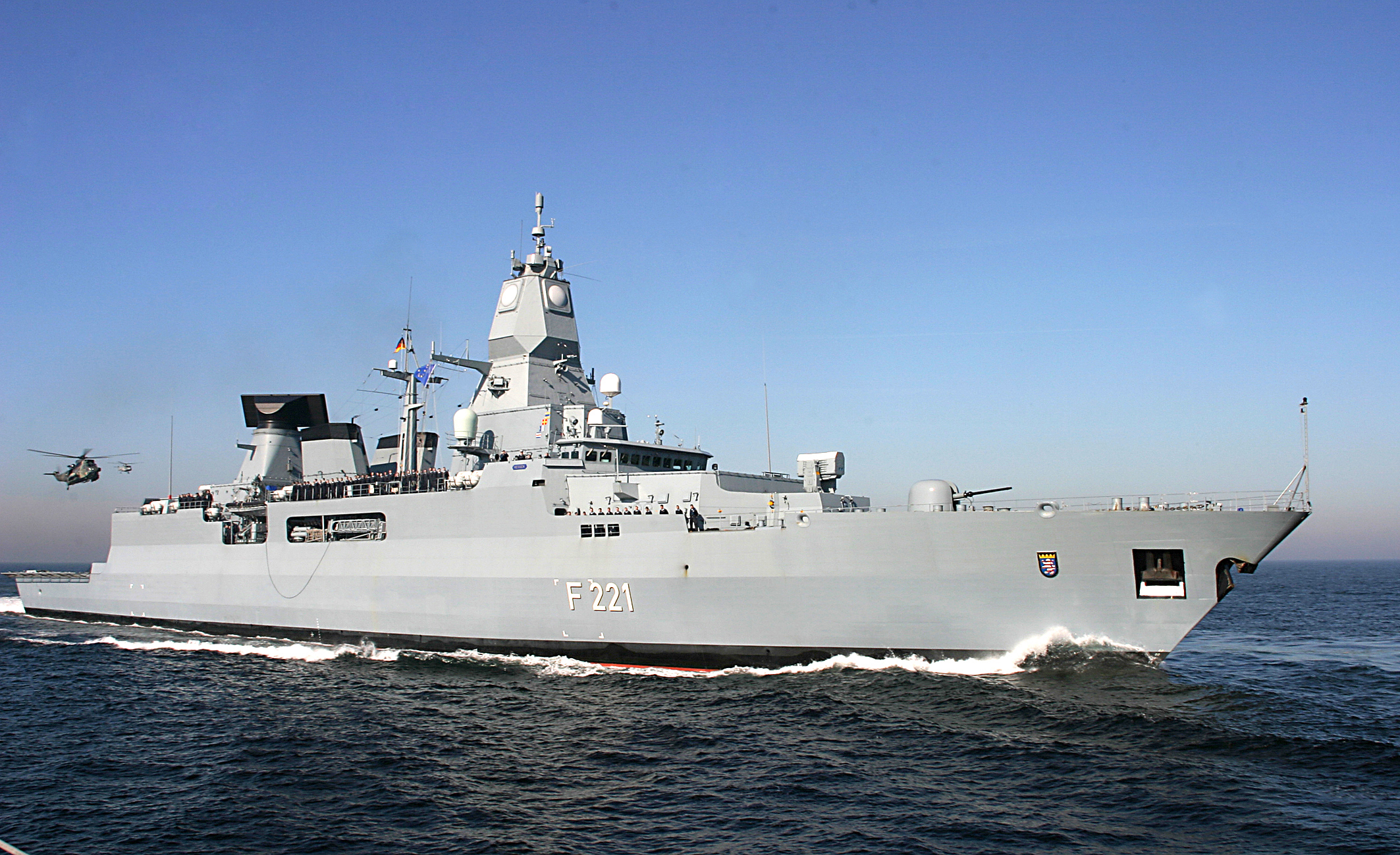Frigate Warship Guided Missile Destroyer FGS Hessen F221 2126x1299