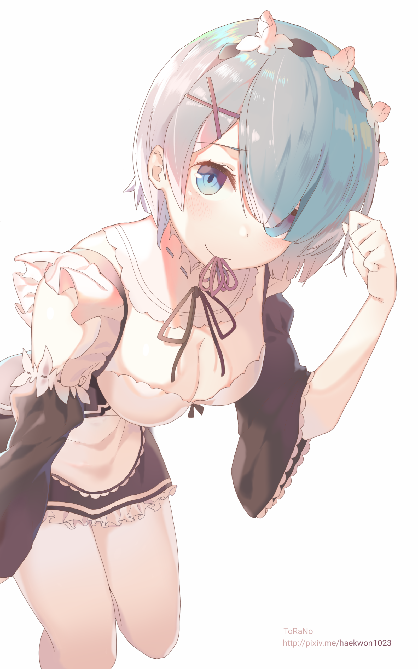 Re Zero Kara Hajimeru Isekai Seikatsu Maid Outfit Rem Re Zero ToRaNo Anime Girls 2D Simple Backgroun 1600x2560