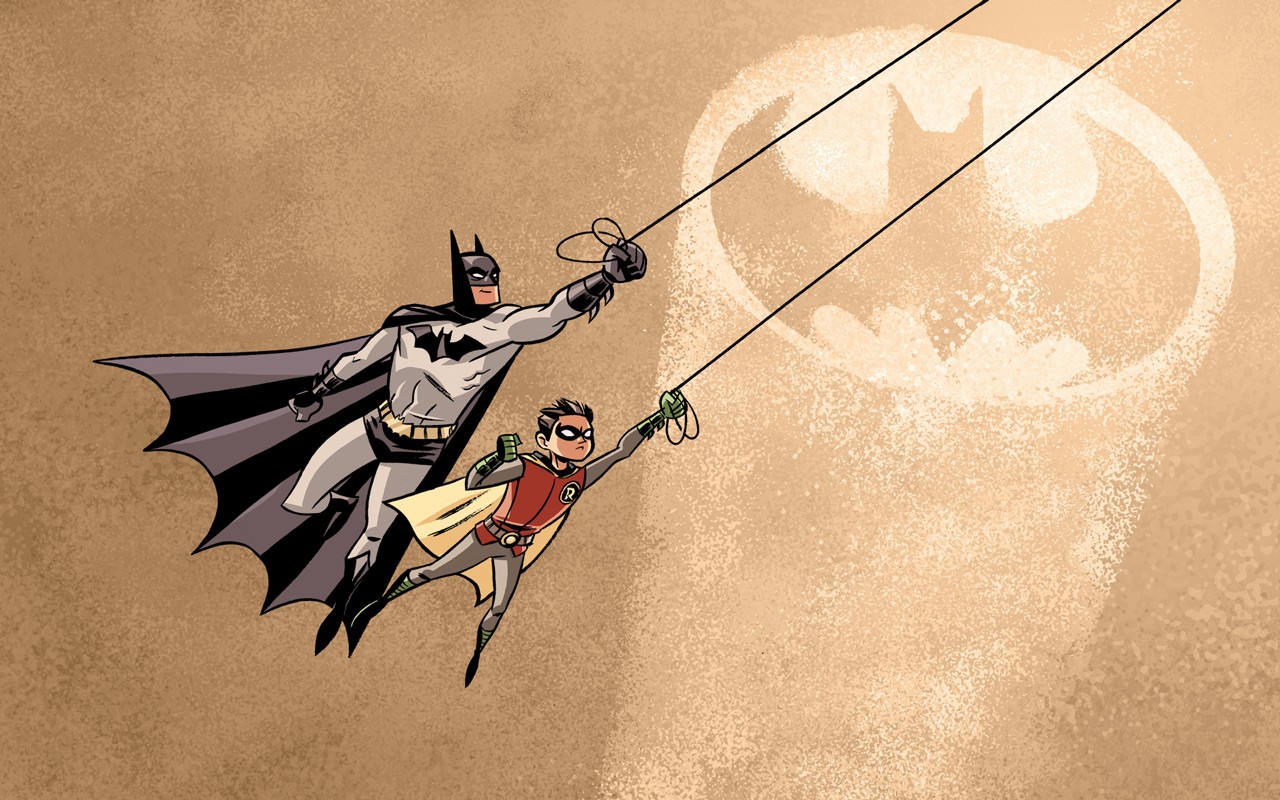 Batman DC Comics Robin Character Beige Cartoon 1280x800