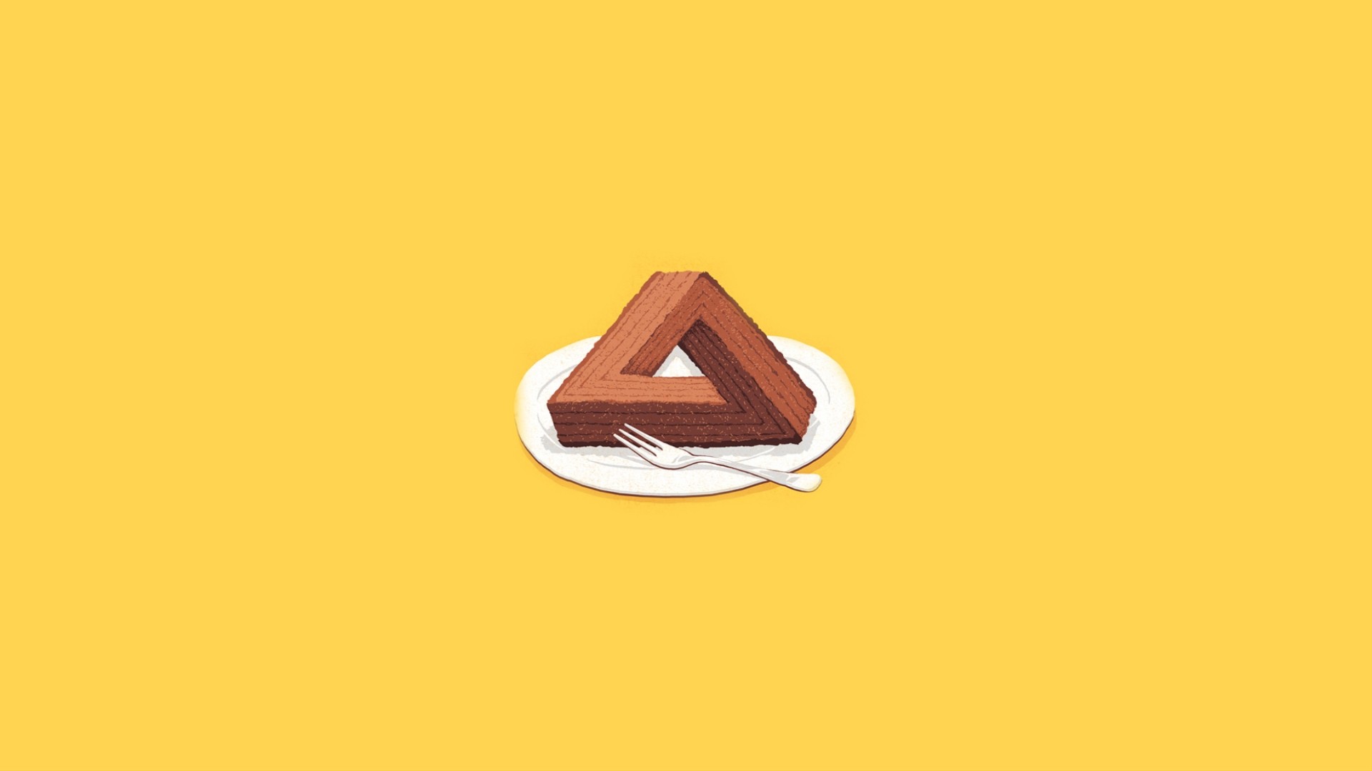 Penrose Triangle Yellow Yellow Background Fork 1920x1080