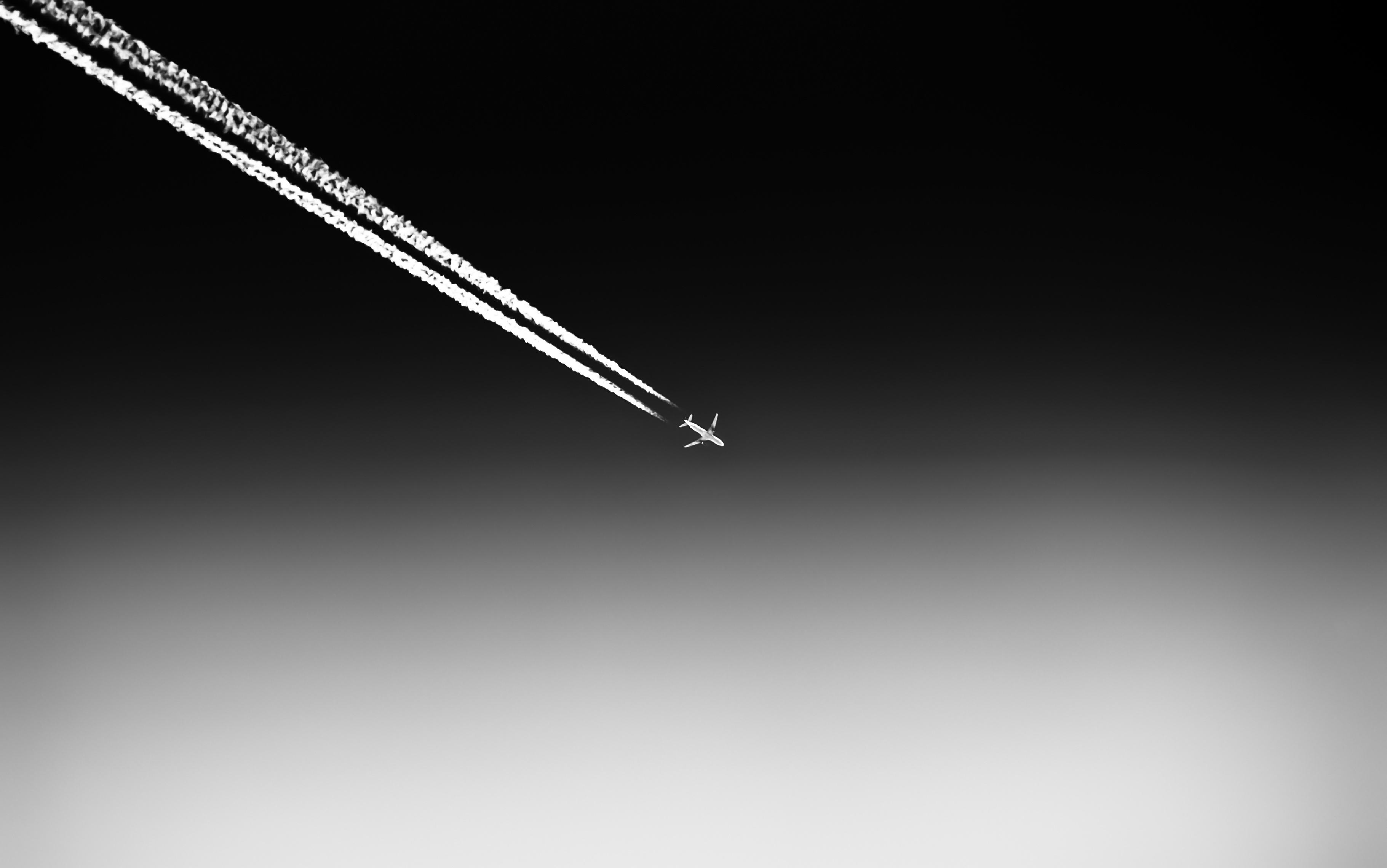 Aircraft Passenger Plane Smoke Sky Black Amp White Minimalist Wallpaper -  Resolution:3642x2280 - ID:395706 