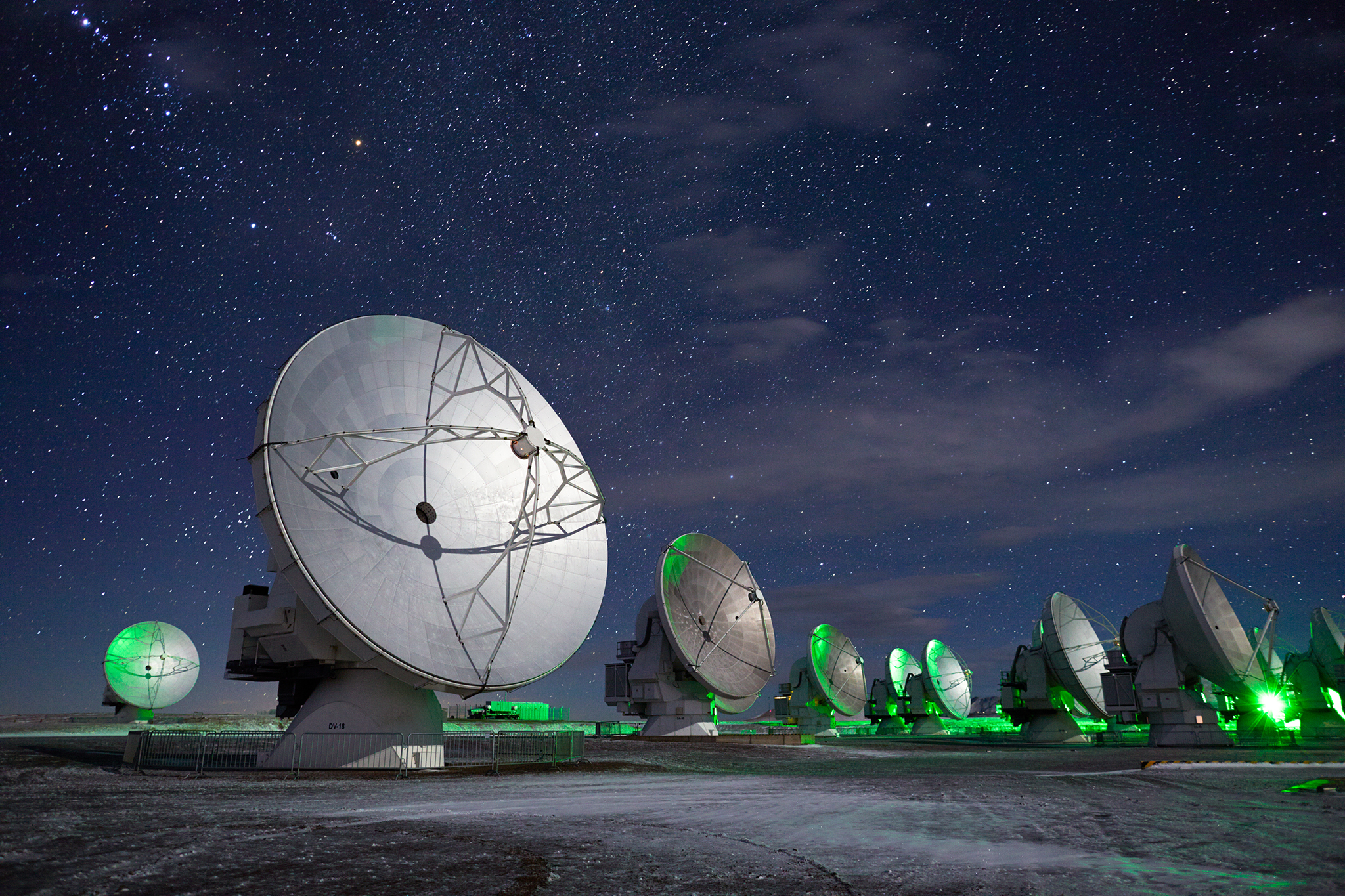 Nature Landscape Building Science Technology Satellite Observatory Chile Night Stars Lights Starry N 2048x1365