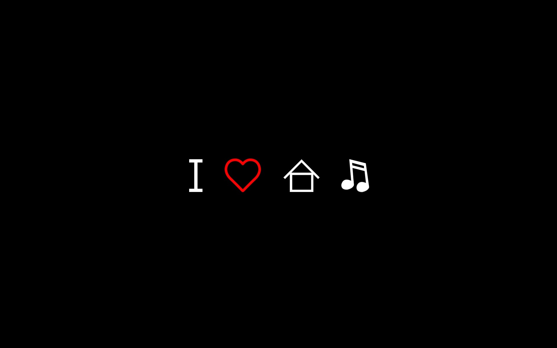 House Music Minimalism Musical Notes Heart Simple Background 1920x1200