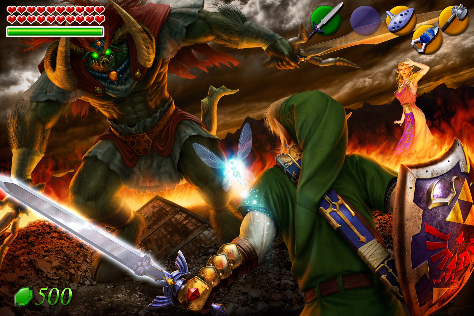 Link Ganon The Legend Of Zelda Zelda The Legend Of Zelda Ocarina Of Time 1600x1067