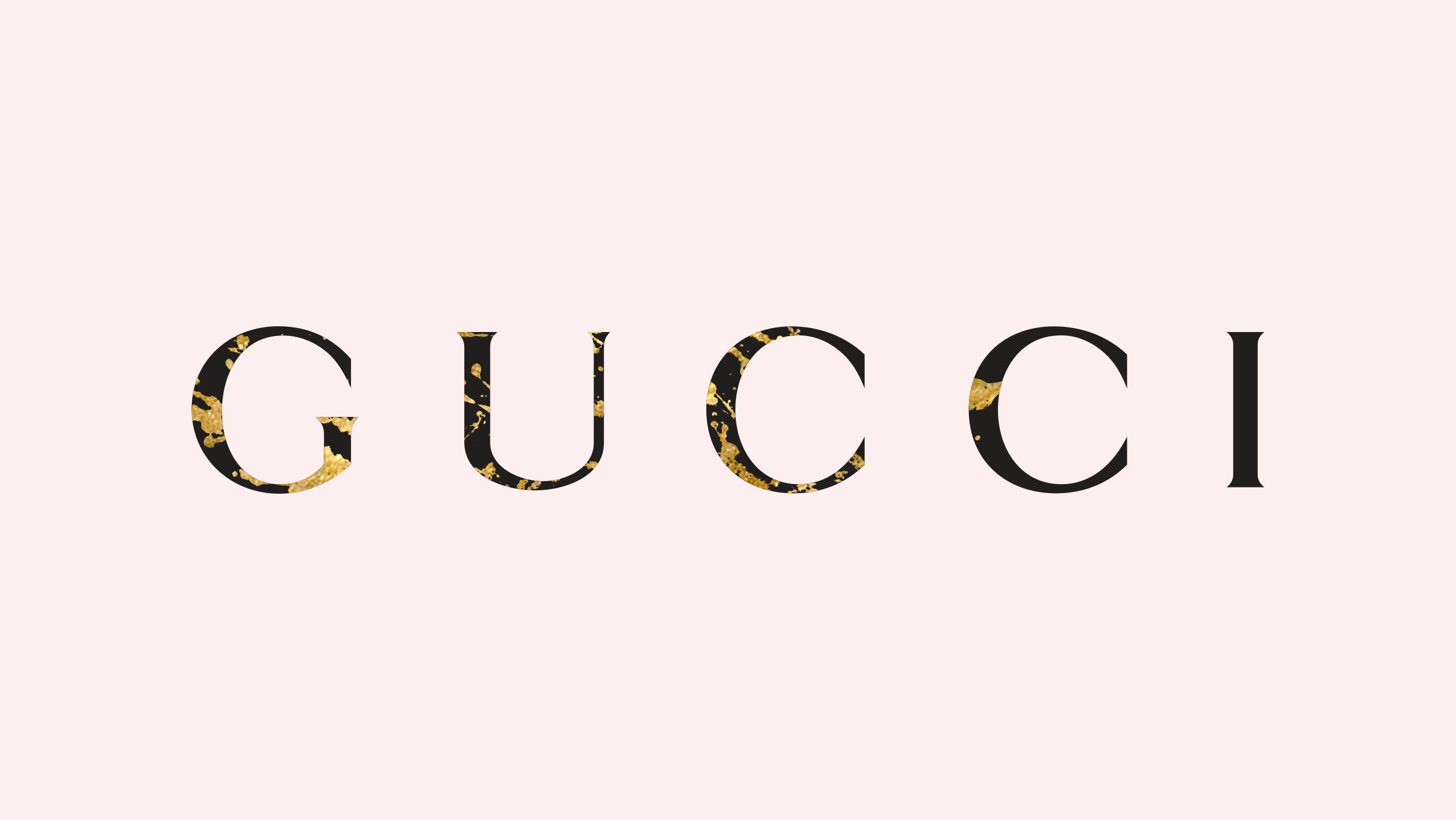 Gold Splats Gucci Logo Simple Background Company 2556x1440