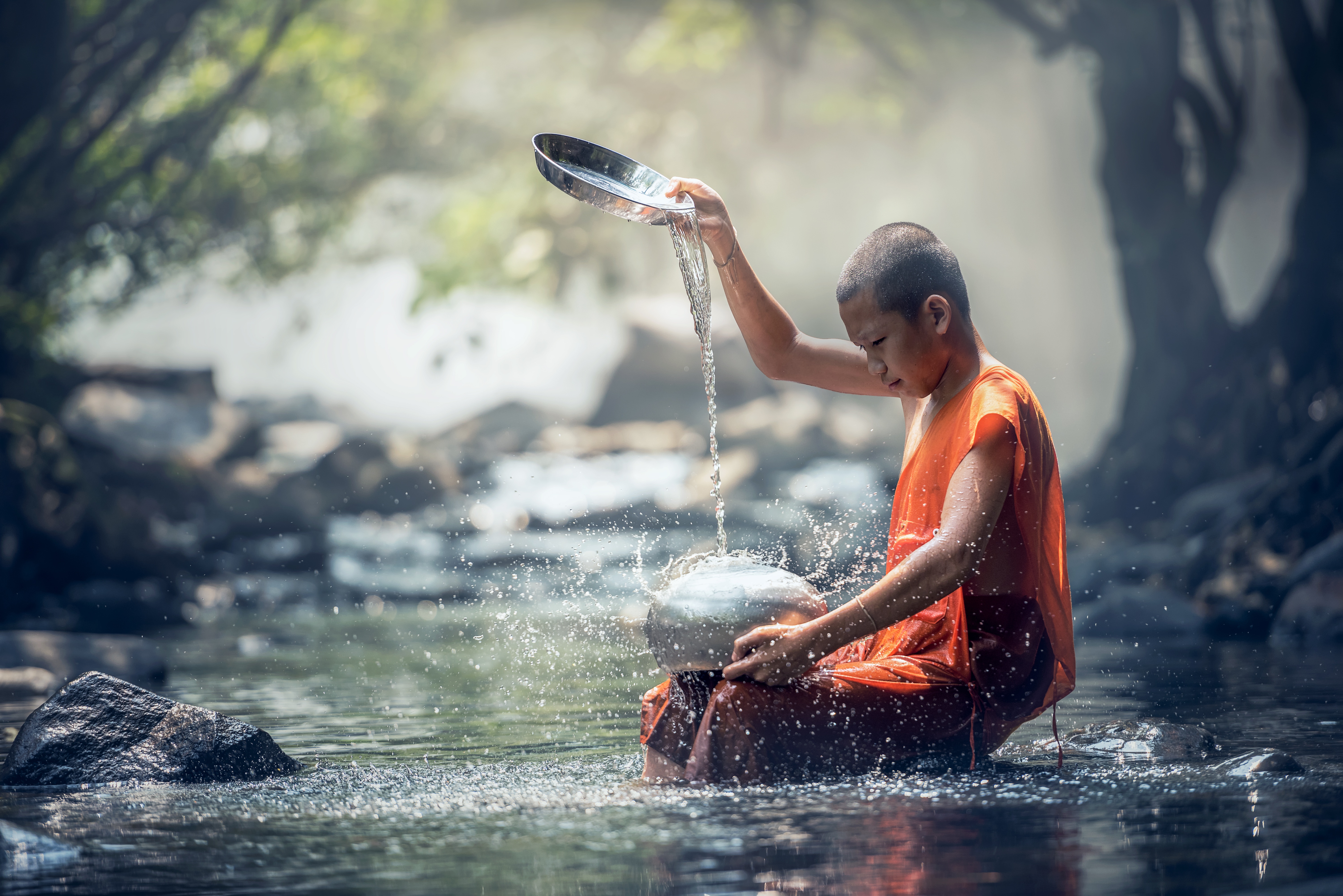 People Monk Thailand Man Water 6000x4004