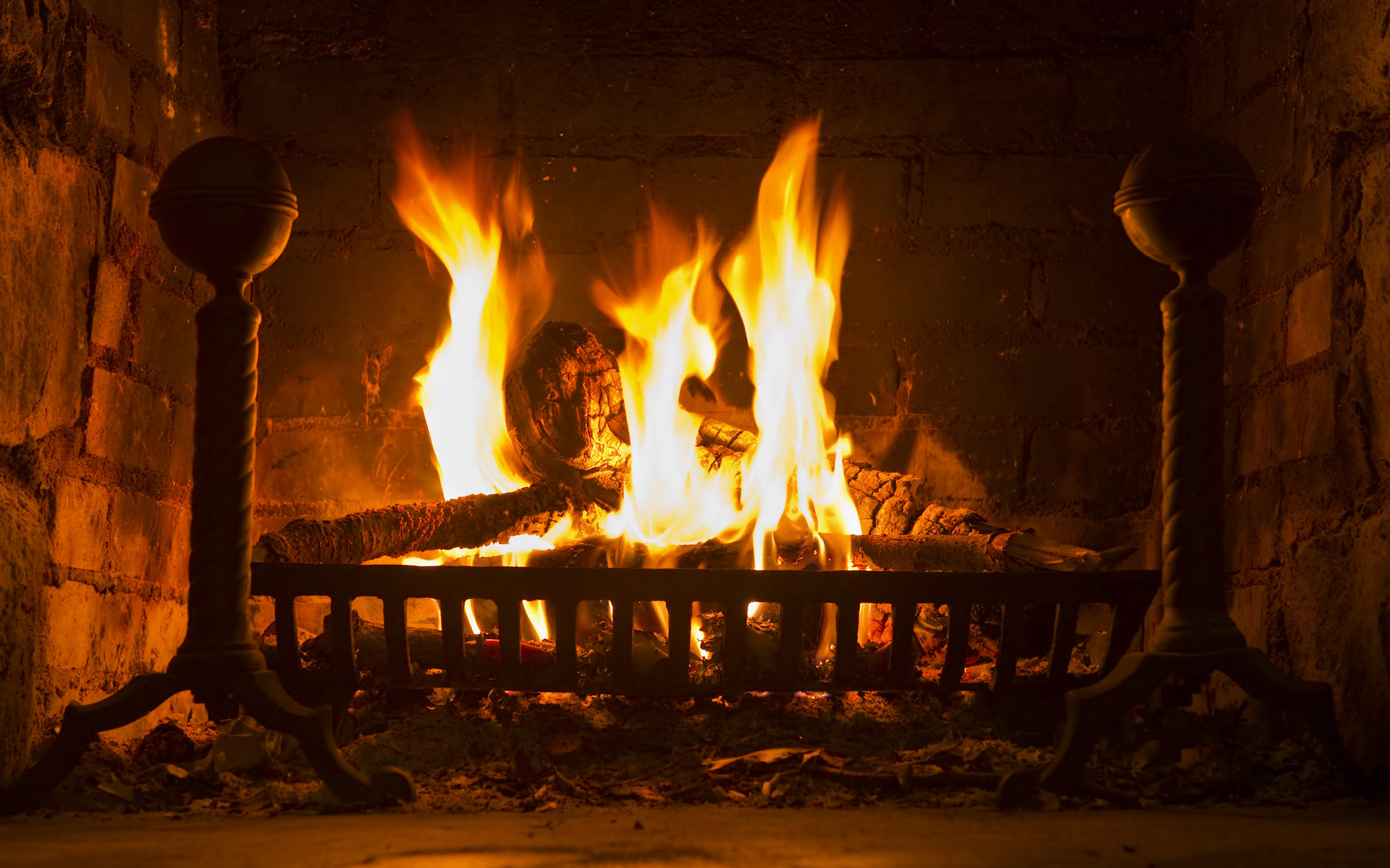 Fireplace Fire Log 1920x1200