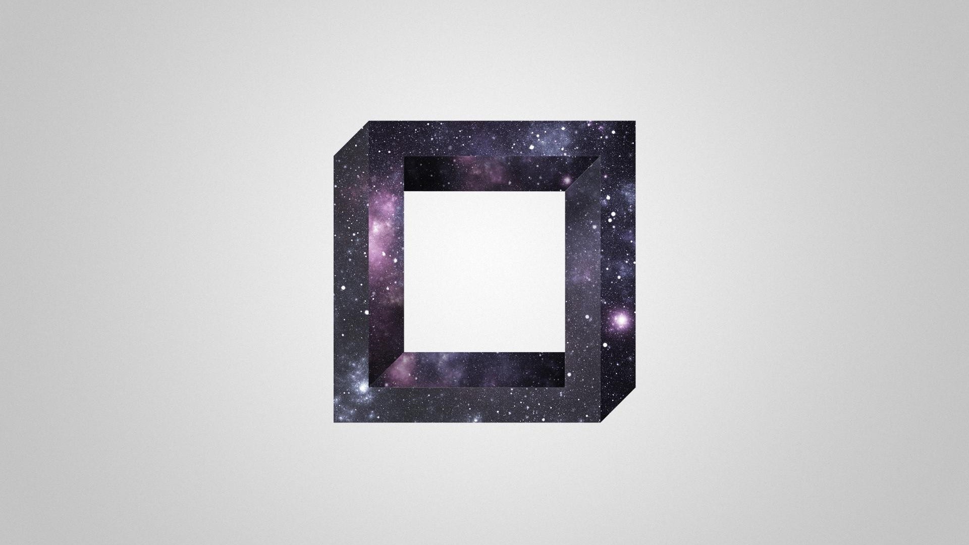 Abstract Universe Square Optical Illusion Simple Background 3d Object 1920x1080