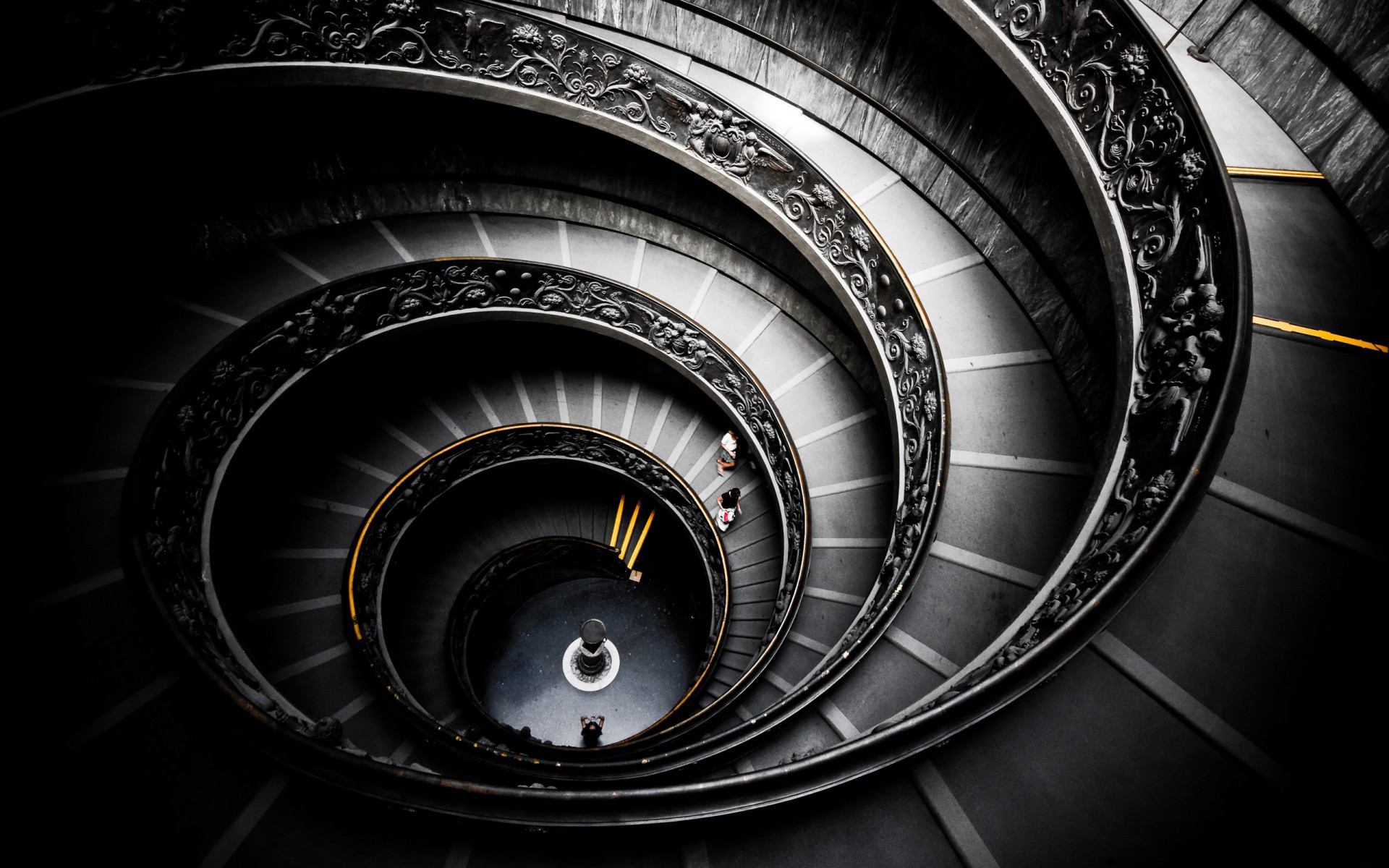 Stairs Handrail Vatican City Museum Tourism Architecture Rome Italy Decorations Spiral Selective Col 1920x1200