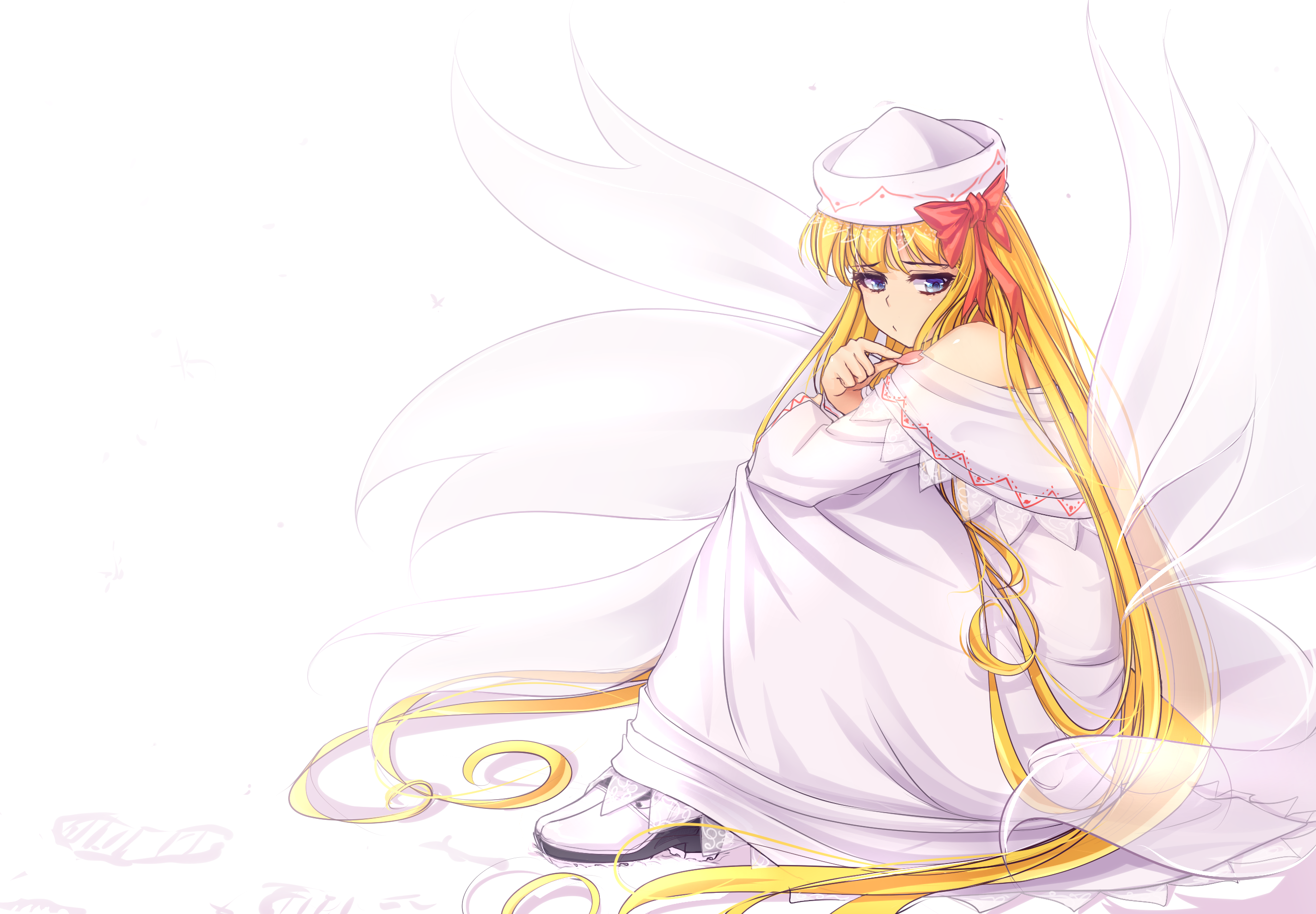 Touhou White Background Anime Girls 2740x1902