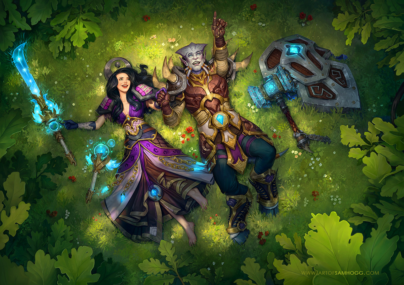 Fantasy Art Magic Sword Shield Warrior World Of Warcraft Draenei 1400x990