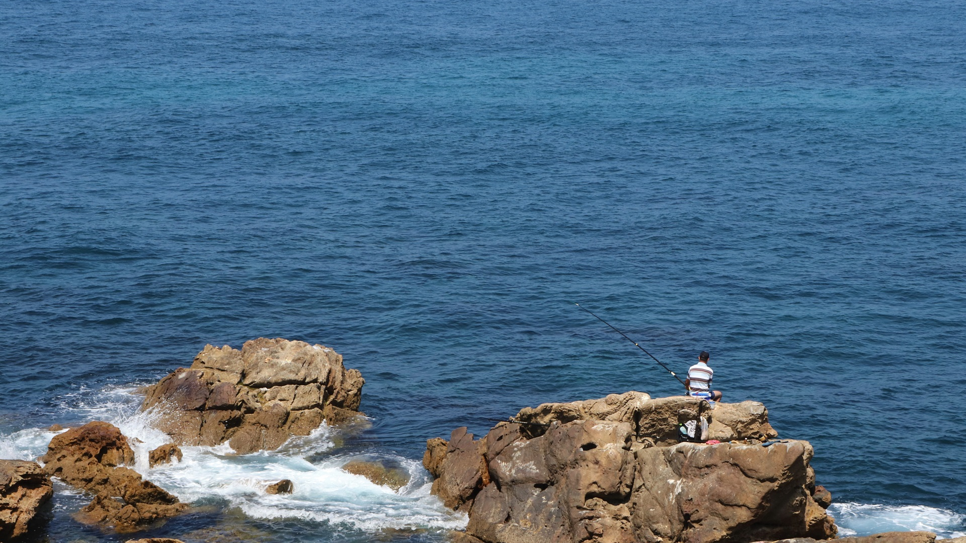 Atlantic Ocean Nature Rocks Sea Fishing 1920x1080