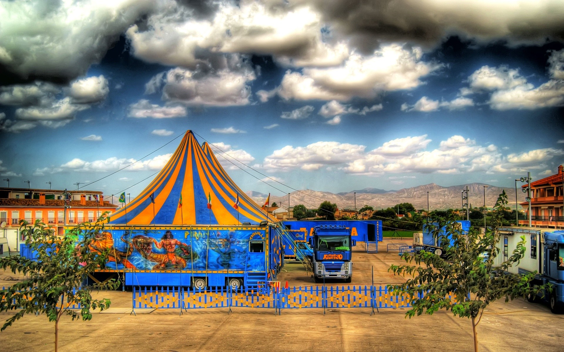 Mountains Clouds HDR Circus 1920x1200