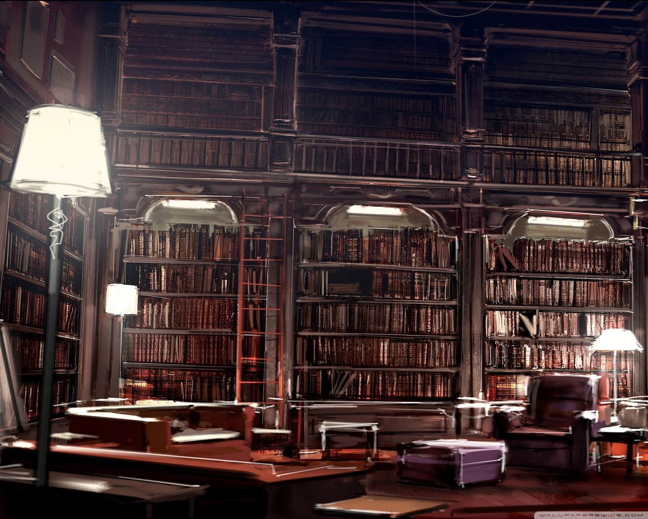 Book Library Wood 1280x1024