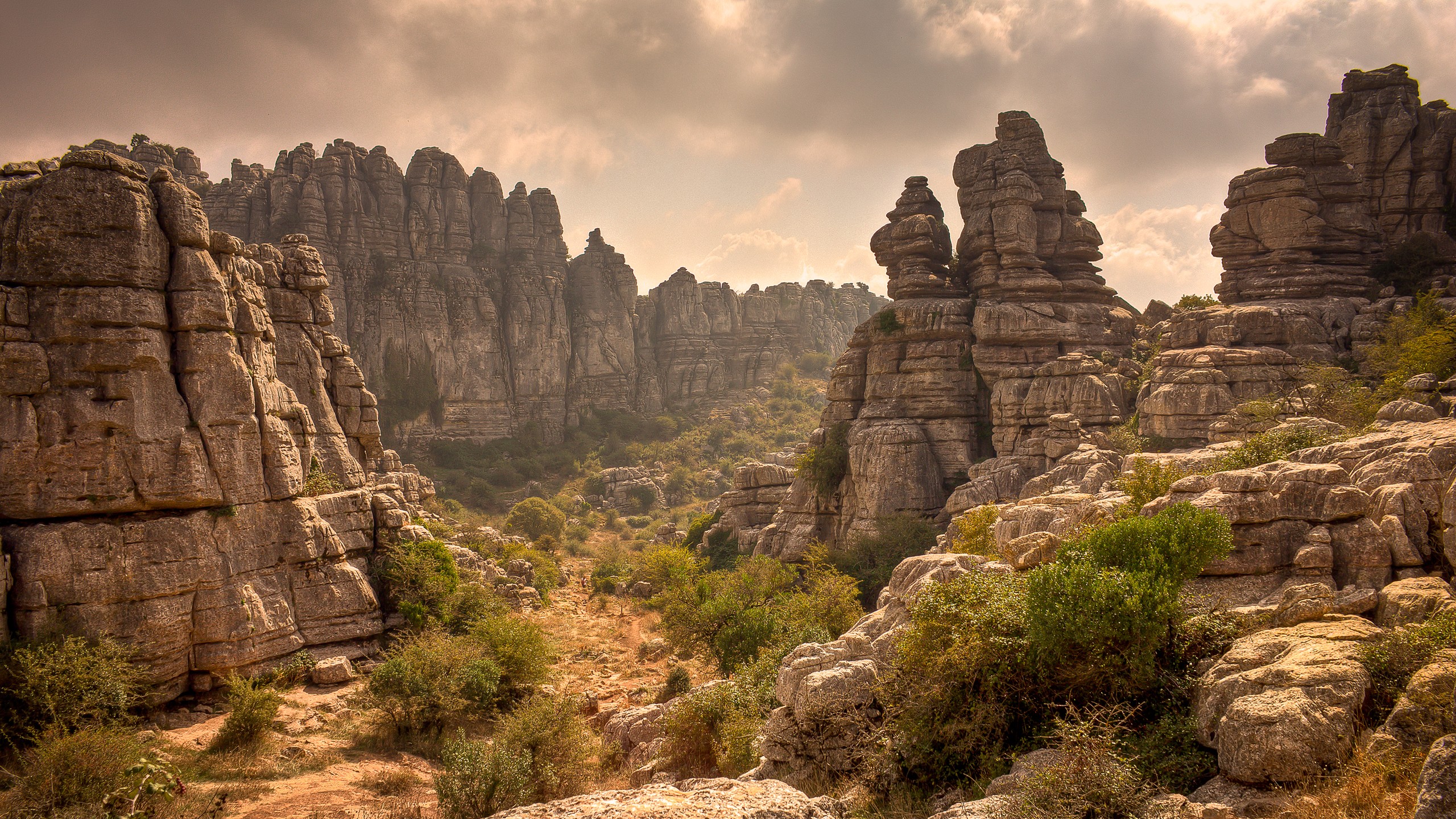 Nature Landscape El Torcal Andalusia Spain Rocks Rock Formation 2560x1440