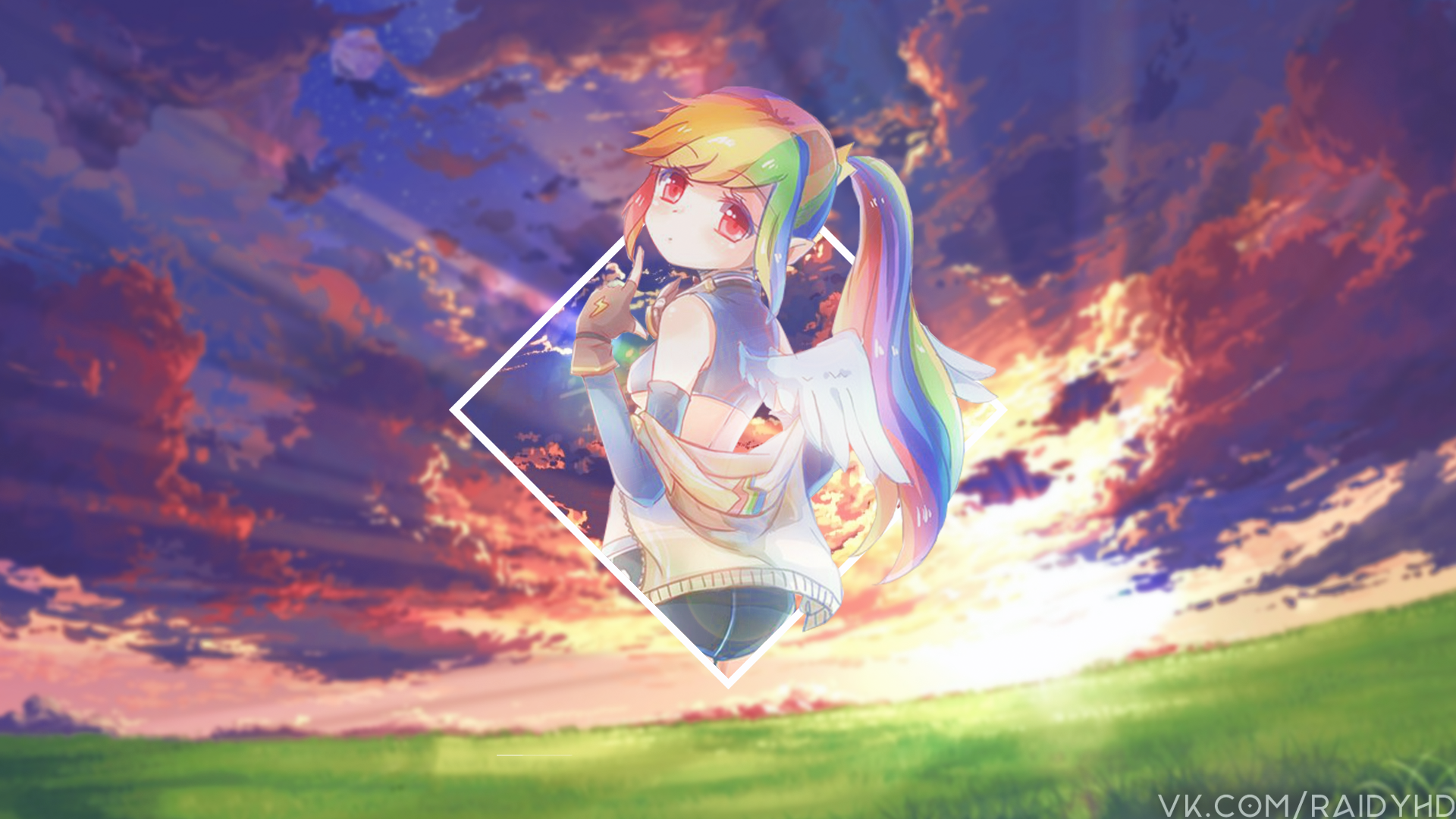 Anime Girl Wallpaper Rainbow gambar ke 11