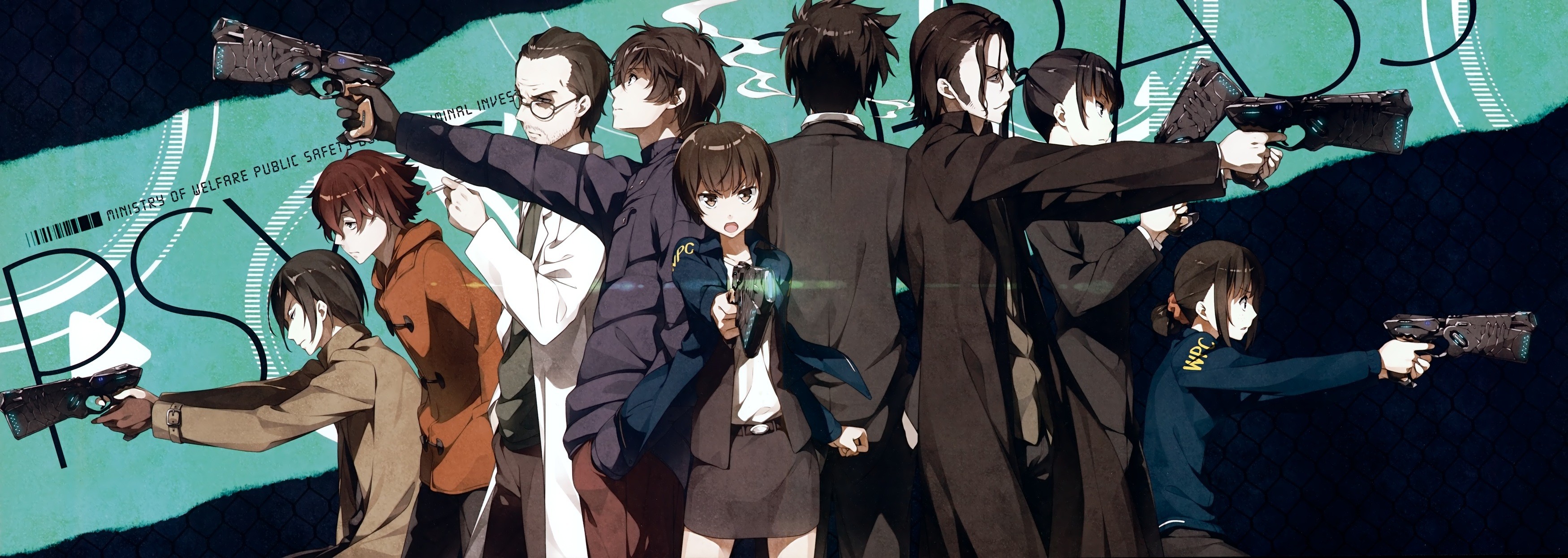 Psycho Pass Kougami Shinya Tsunemori Akane 3500x1246