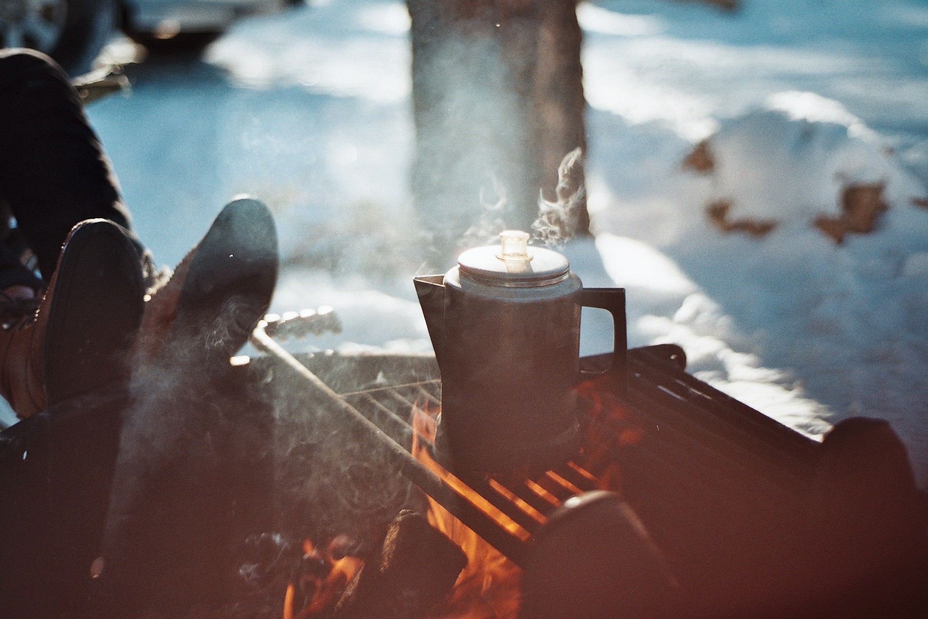 Camping Winter Campfire Outdoors Kettle 1908x1272