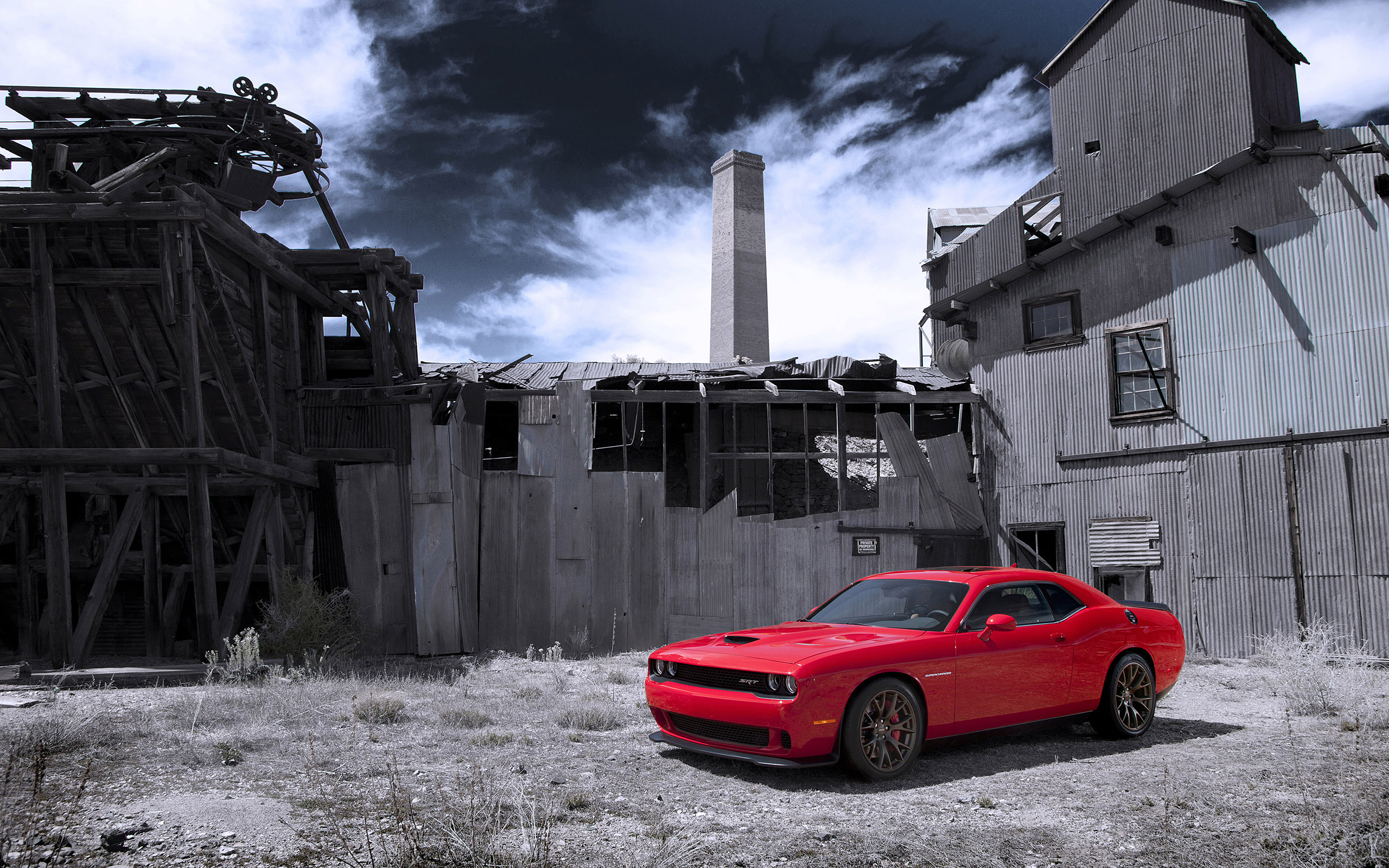 Dodge Challenger Dodge Challenger SRT Hellcat Dodge Red Car Car Muscle Car 2560x1600