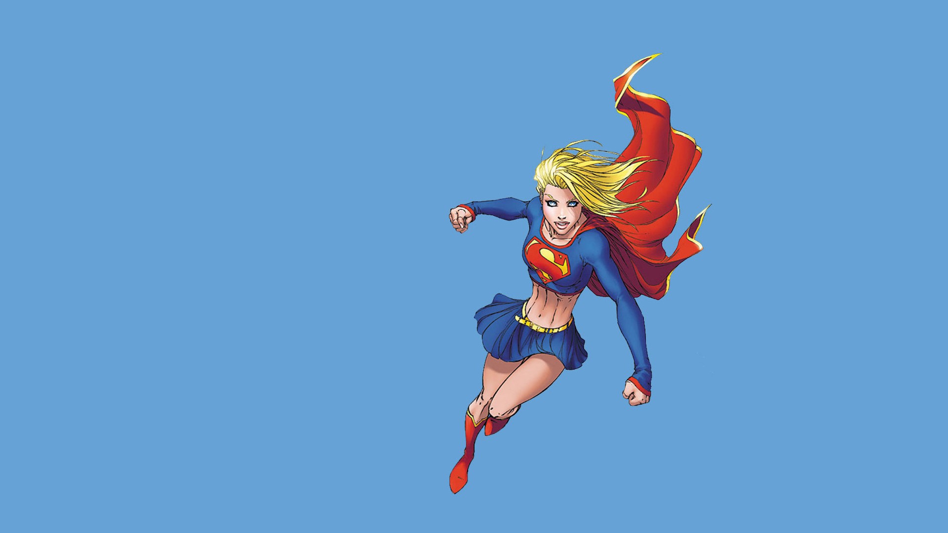 Supergirl DC Comics Blue Background Illustration Michael Turner 1920x1080