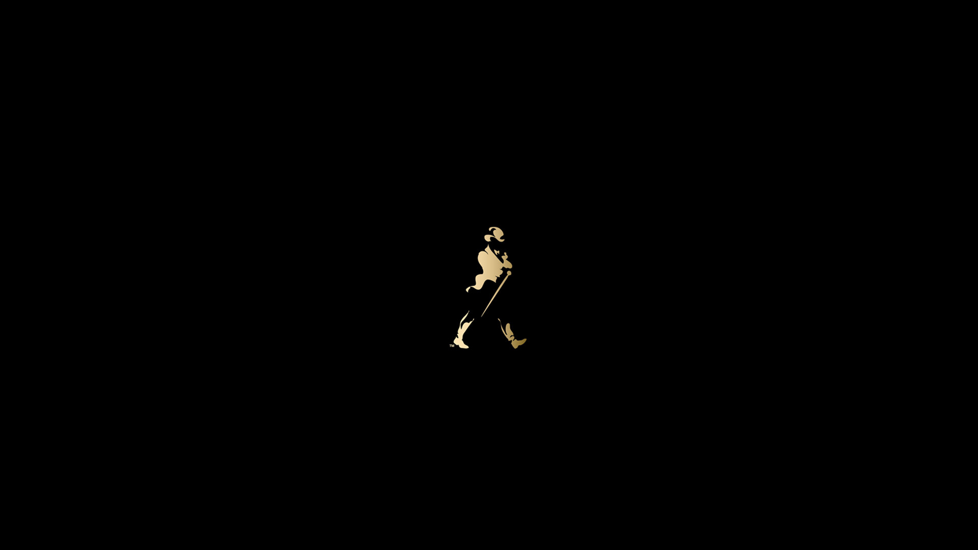 Minimalism Monochrome Black Background Walking Johnnie Walker Logo Whisky Original Characters Simple 1920x1080