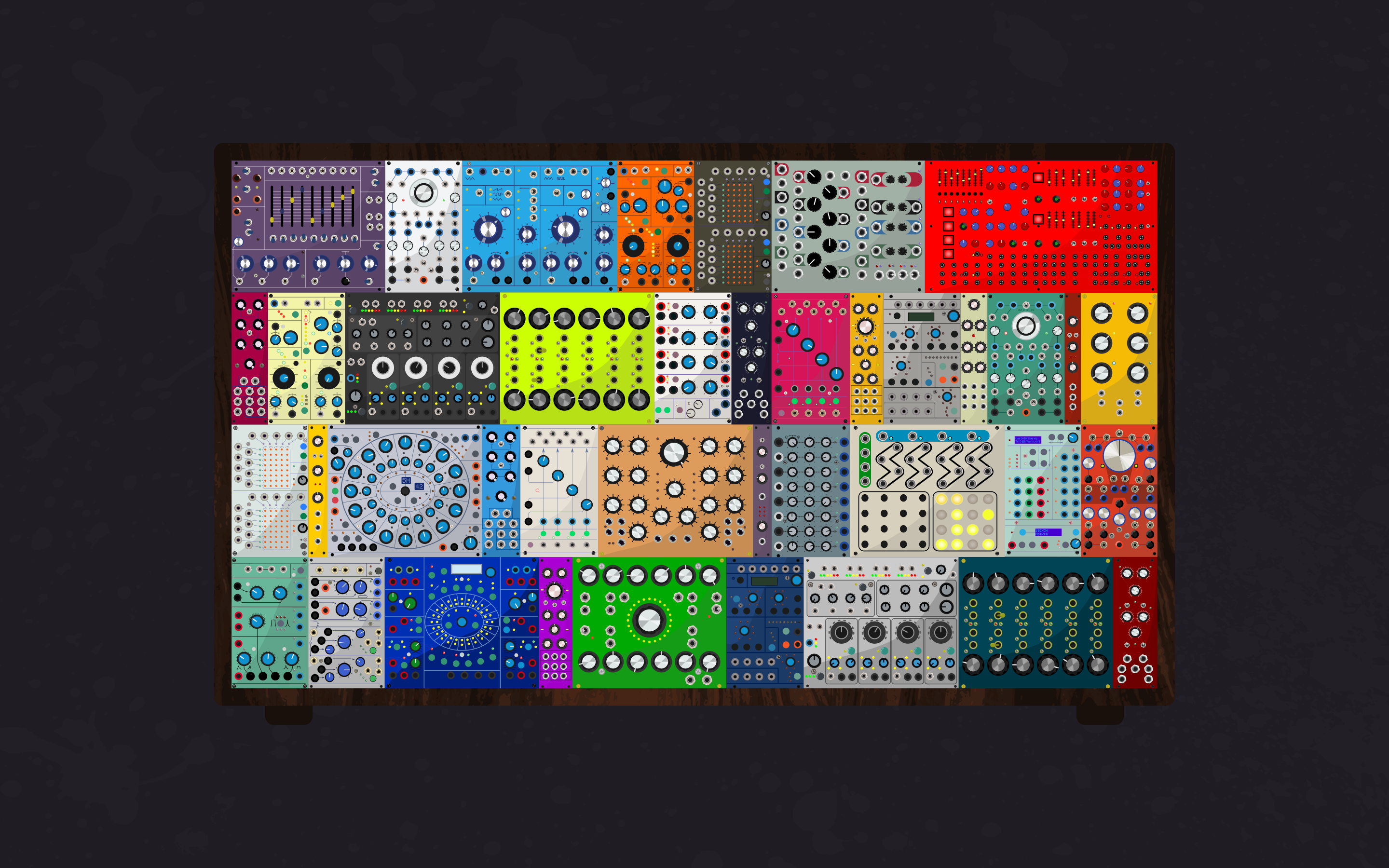 Artwork Minimalism Simple Colorful Synthesizer Modular 2880x1800