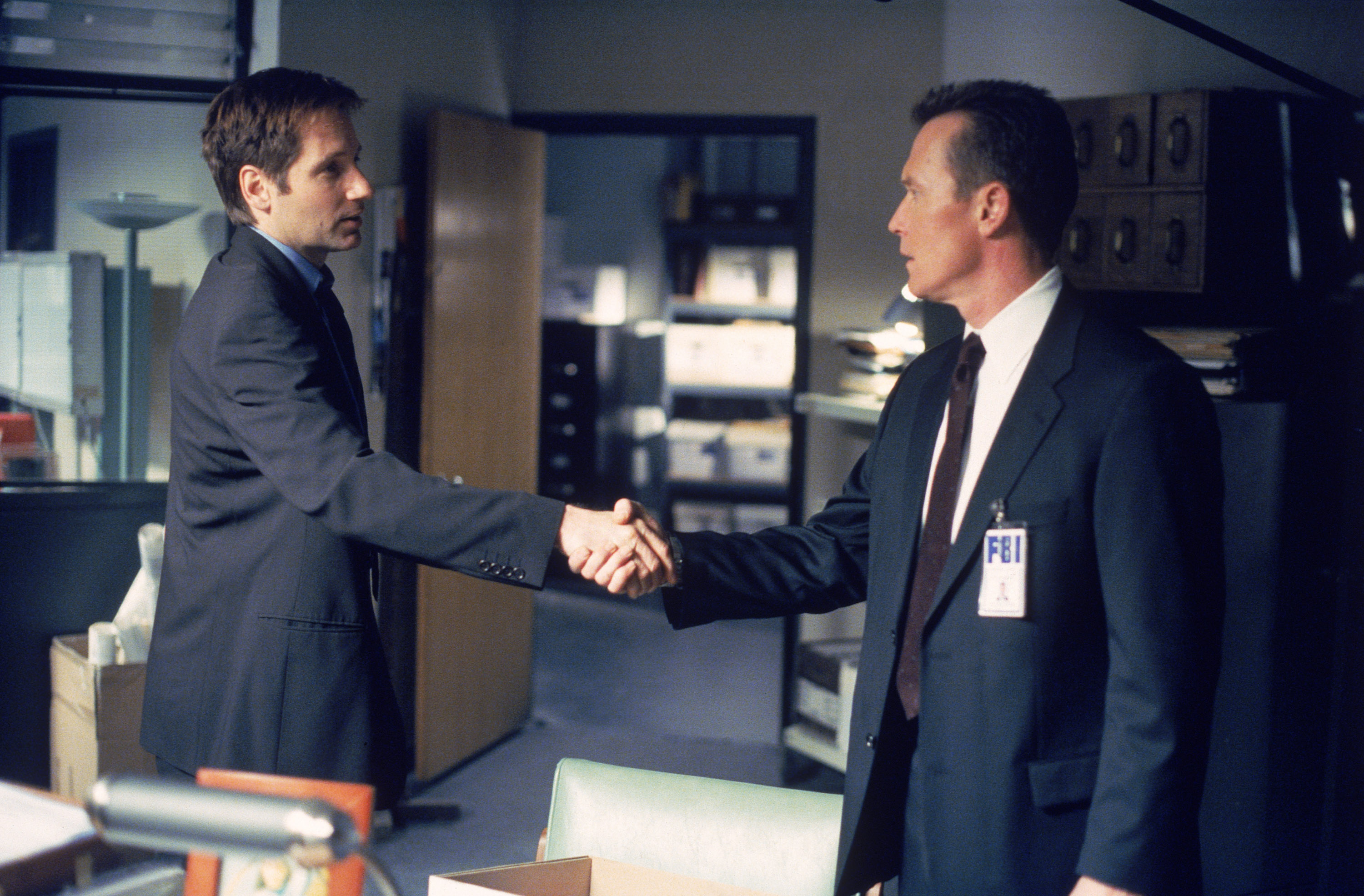 Fox Mulder John Doggett Robert Patrick David Duchovny 3000x1971