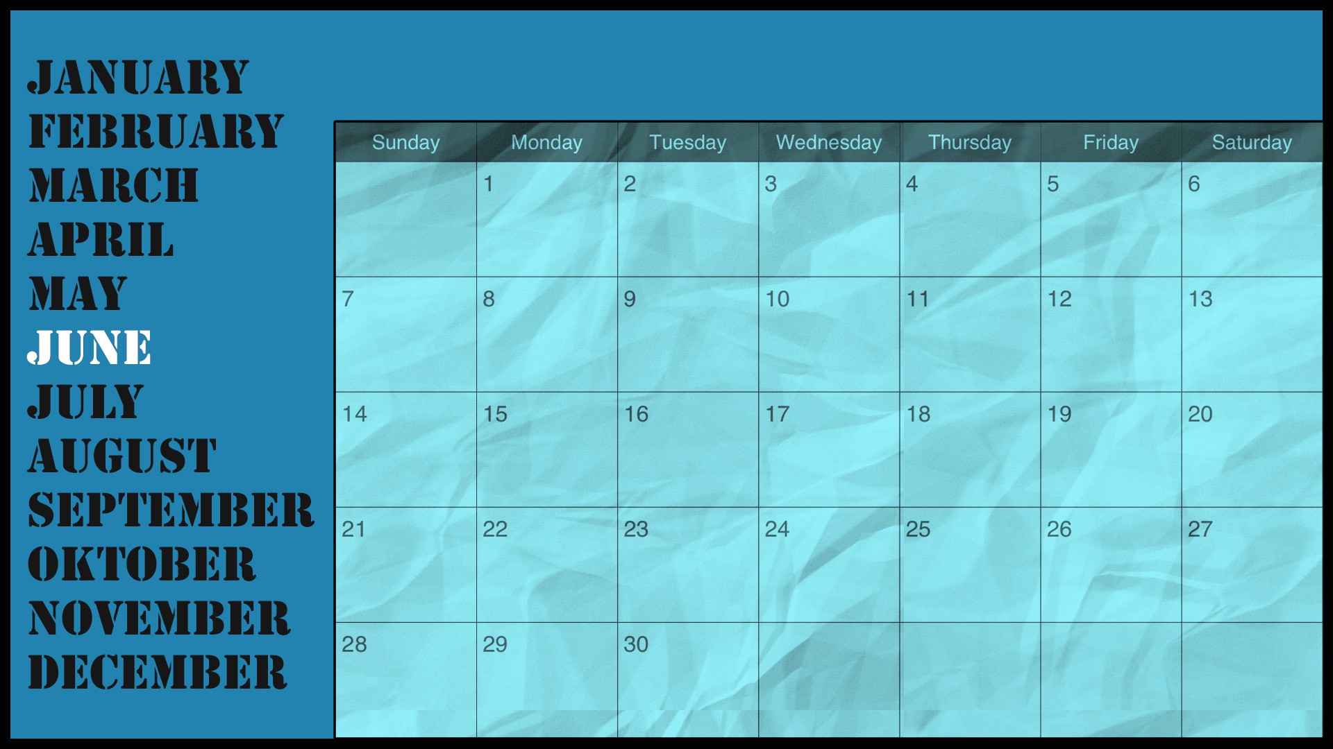 Calendar Paper April 2015 Blue 1920x1080