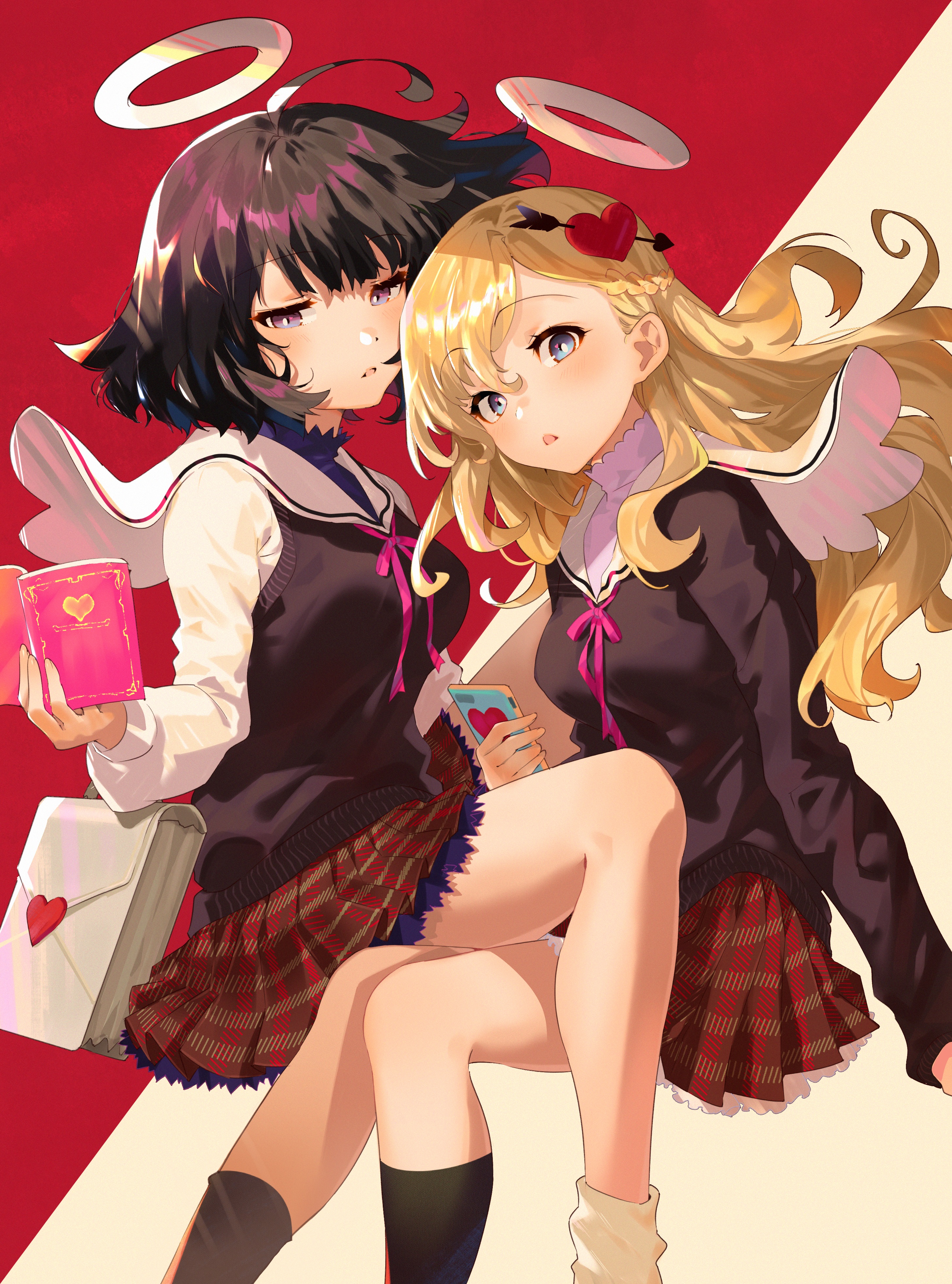 Anime Anime Girls Arutera Simple Background Original Characters 2913x3928