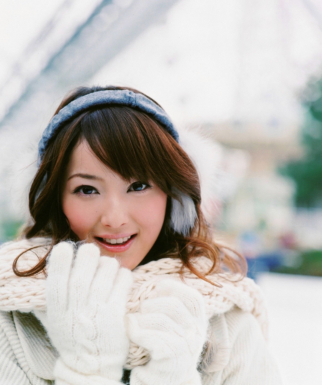 Sasaki Nozomi Asian Visual Young Jum Women Brunette Smiling Looking At Viewer Ear Muffs Curly Hair B 1070x1280