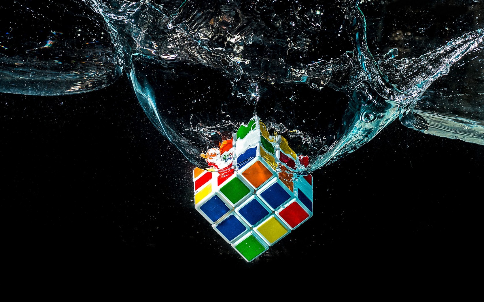 Water Digital Art Rubiks Cube 1680x1050