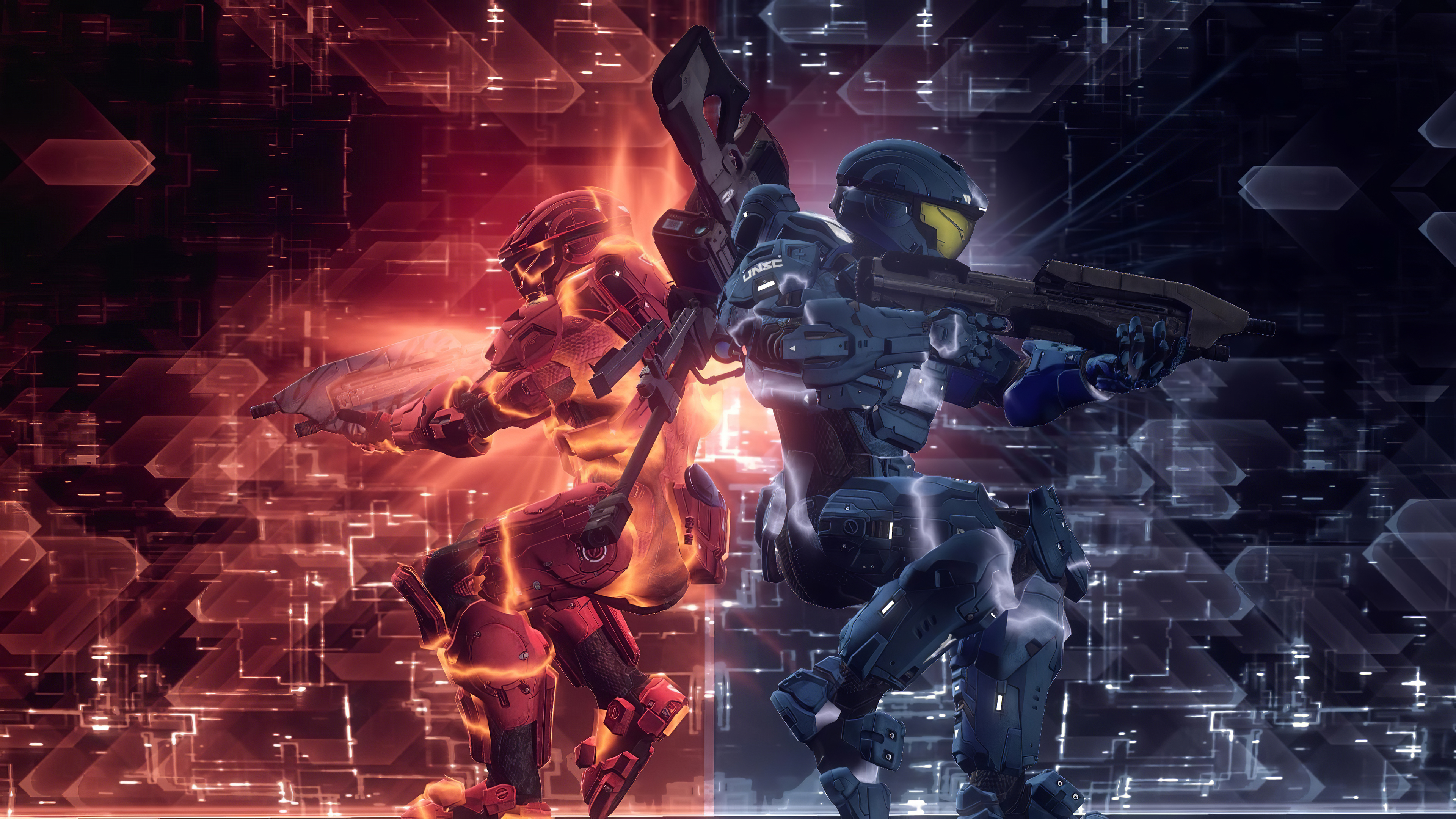 Video Games Video Game Art Digital Art Fan Art Halo Halo 4 Futuristic Armor Soldier UNSC Spartans Ha 3840x2160