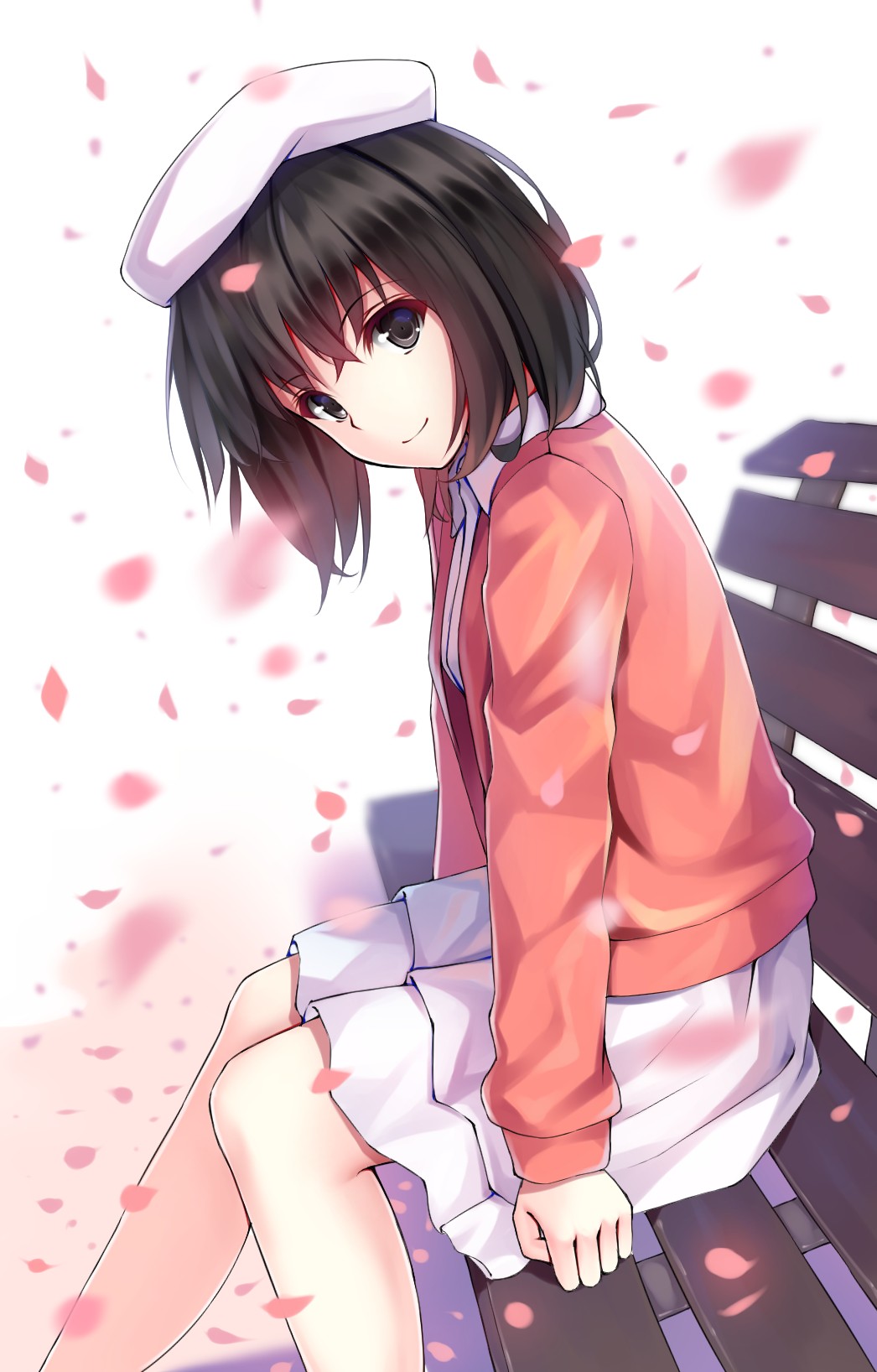 Kato Megumi Saenai Heroine No Sodatekata Short Hair Hat Flower Petals Anime Girls Anime 1046x1636