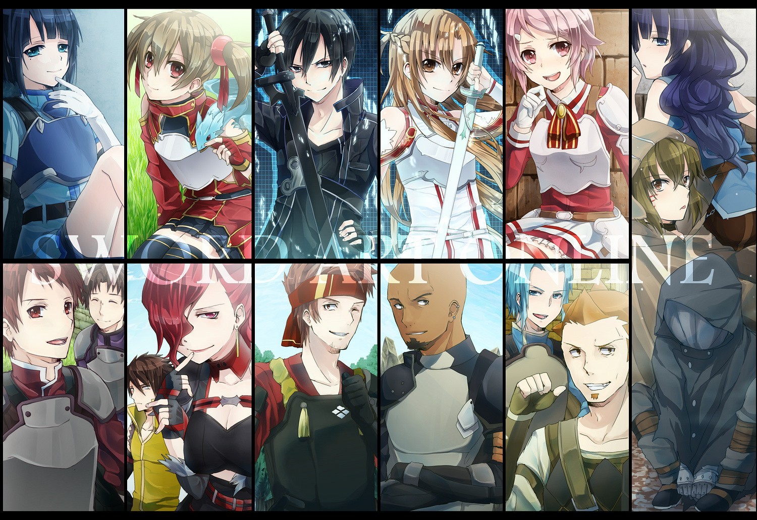 Sword Art Online Kirigaya Kazuto Yuuki Asuna Ayano Keiko Shinozaki Rika Sachi Mills Andrew Gilbert A 1500x1030