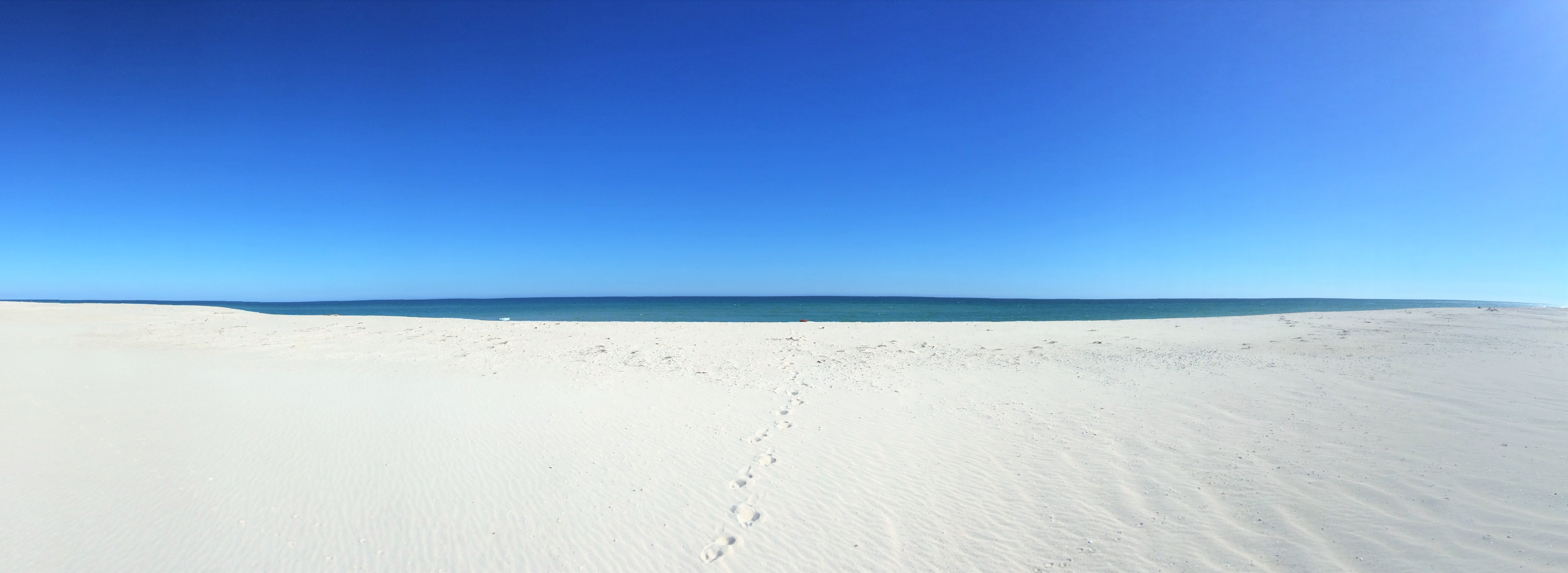 Faro Portugal Sand Sea Sky Nature Beach Landscape Footprints 6567x2399