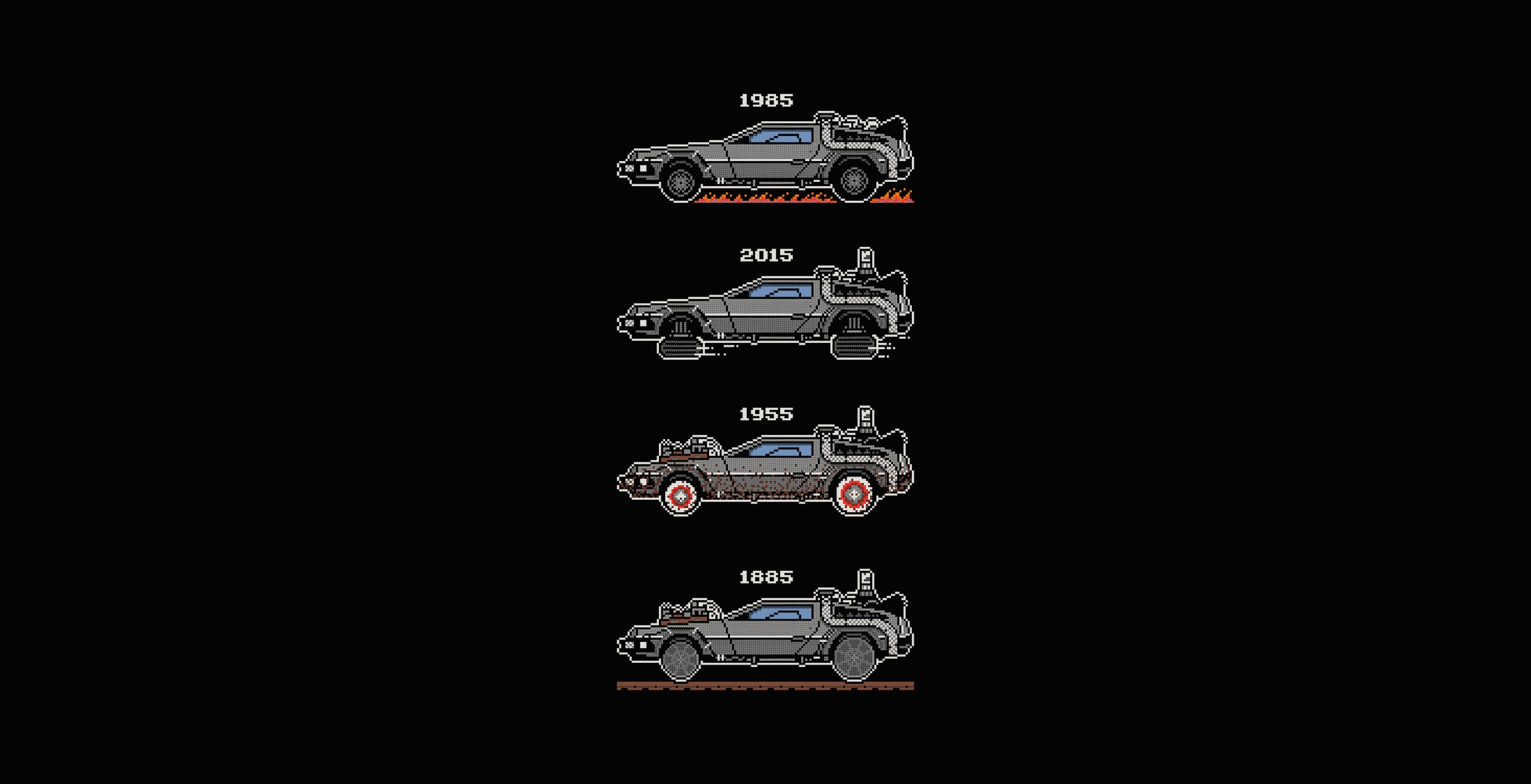 Minimalism Artwork Simple Background Back To The Future Time Machine Movies Car Vehicle DeLorean Pix 2500x1280