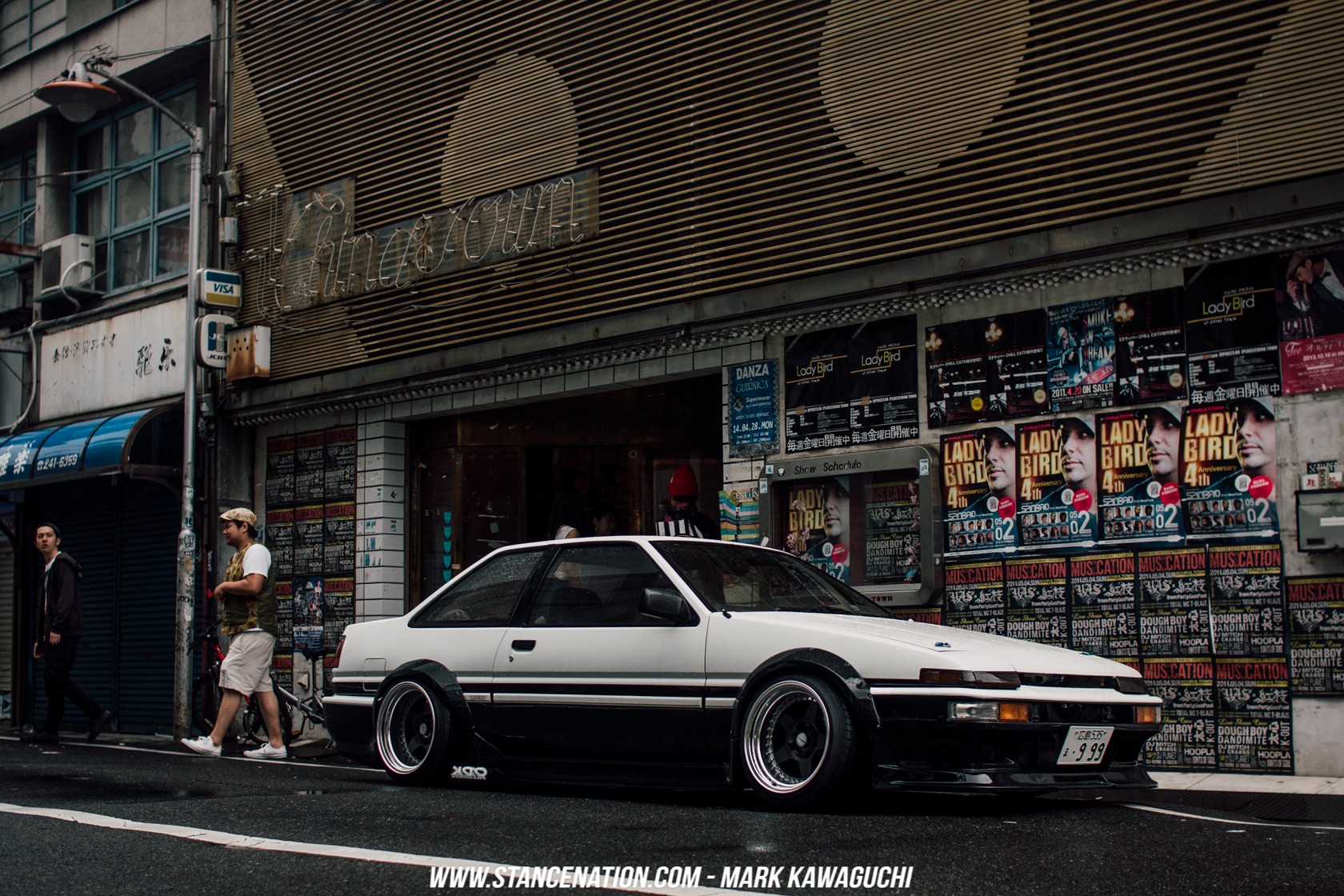 Toyota AE86 StanceNation Car Vehicle White Cars Urban Numbers Pop Up Headlights 1680x1120