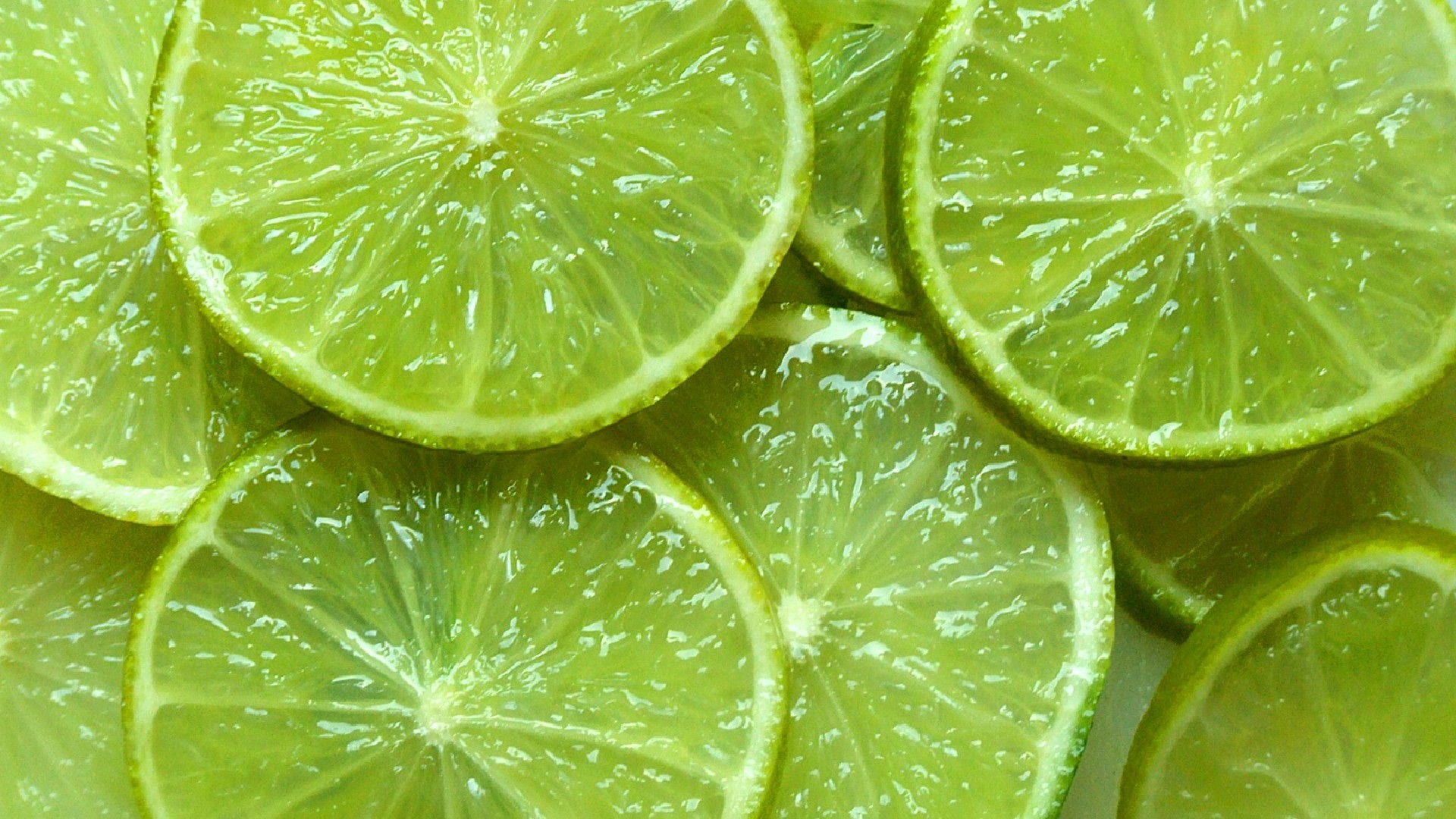 Closeup Limes Slices Fruit 1920x1080