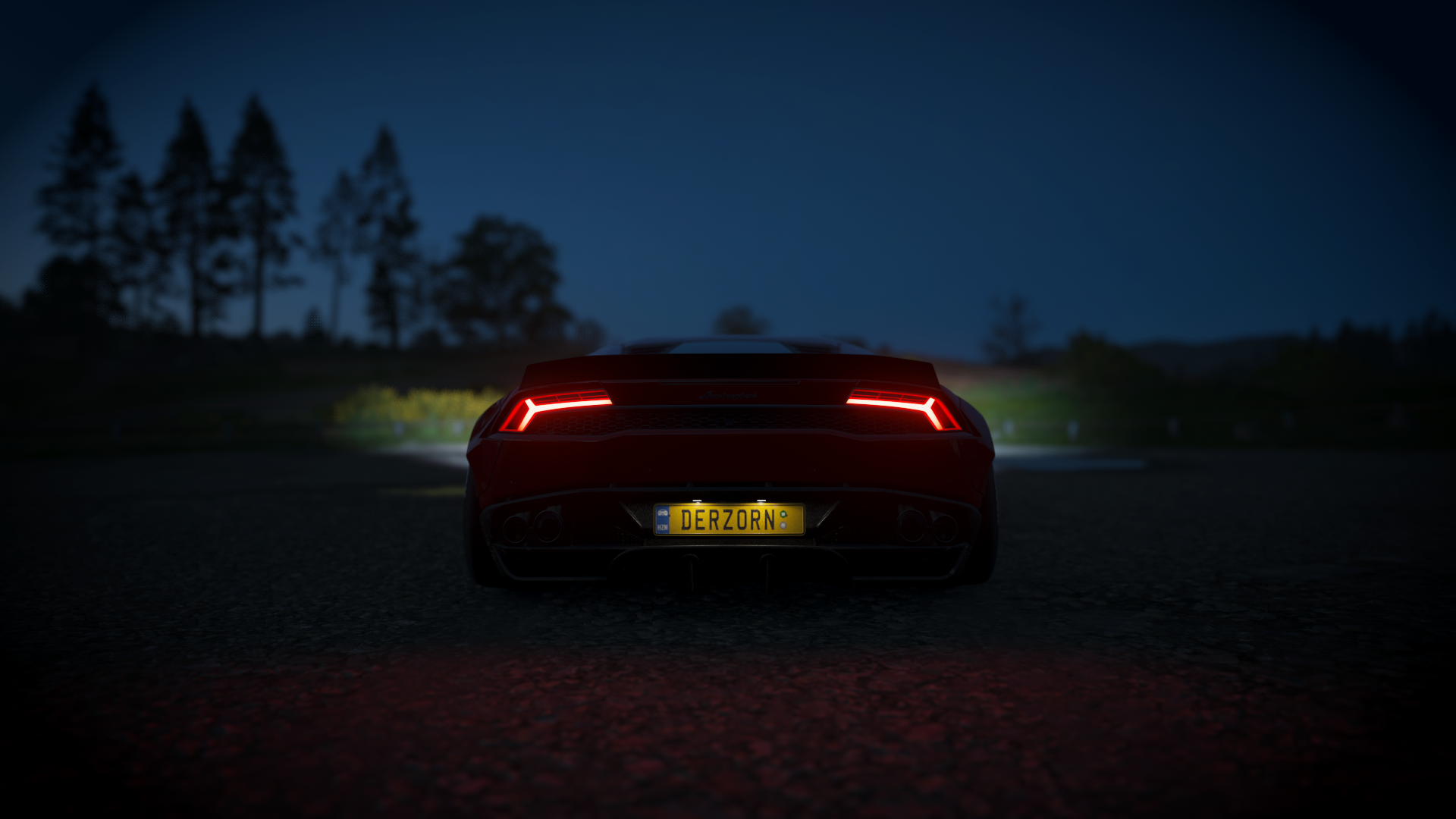 Huracan Forza Horizon 4 Car Liberty Walk Video Games Vehicle Screen Shot Dark Night 1920x1080