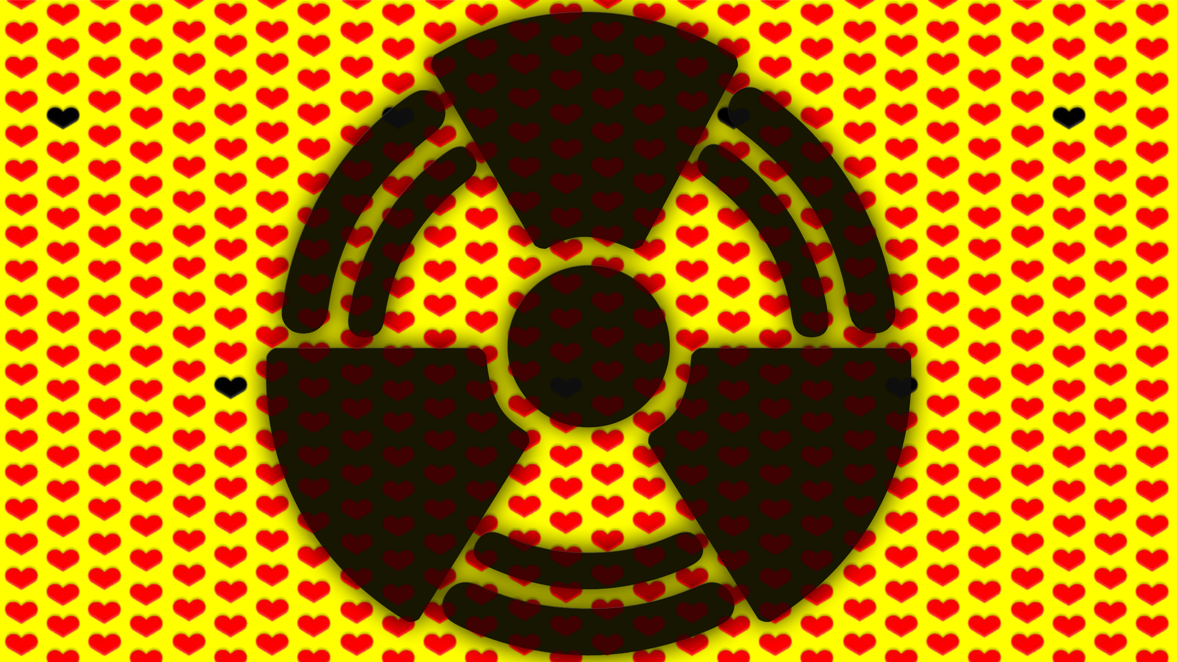 Hide Musician J Rock Heart Nuclear Radioactive Symbols Yellow 3840x2160