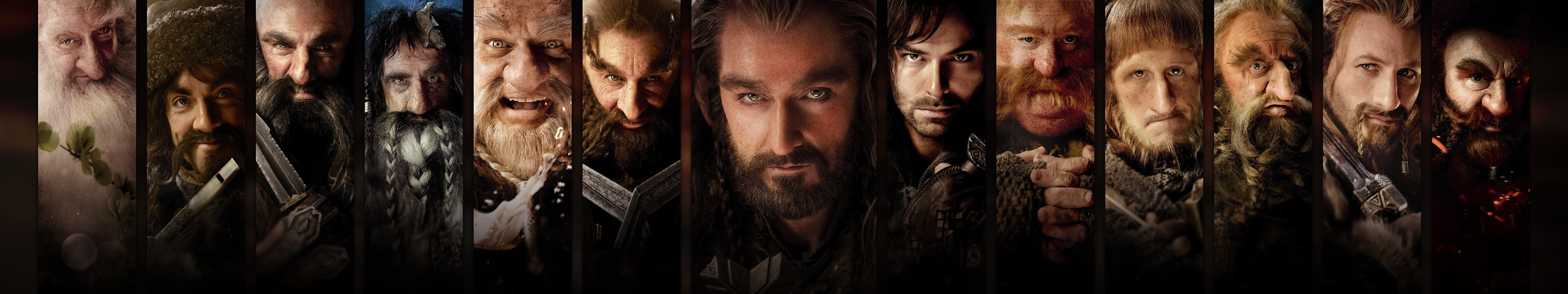 Thorin Oakenshield Panels Dwarfs Movies Collage 5760x1080