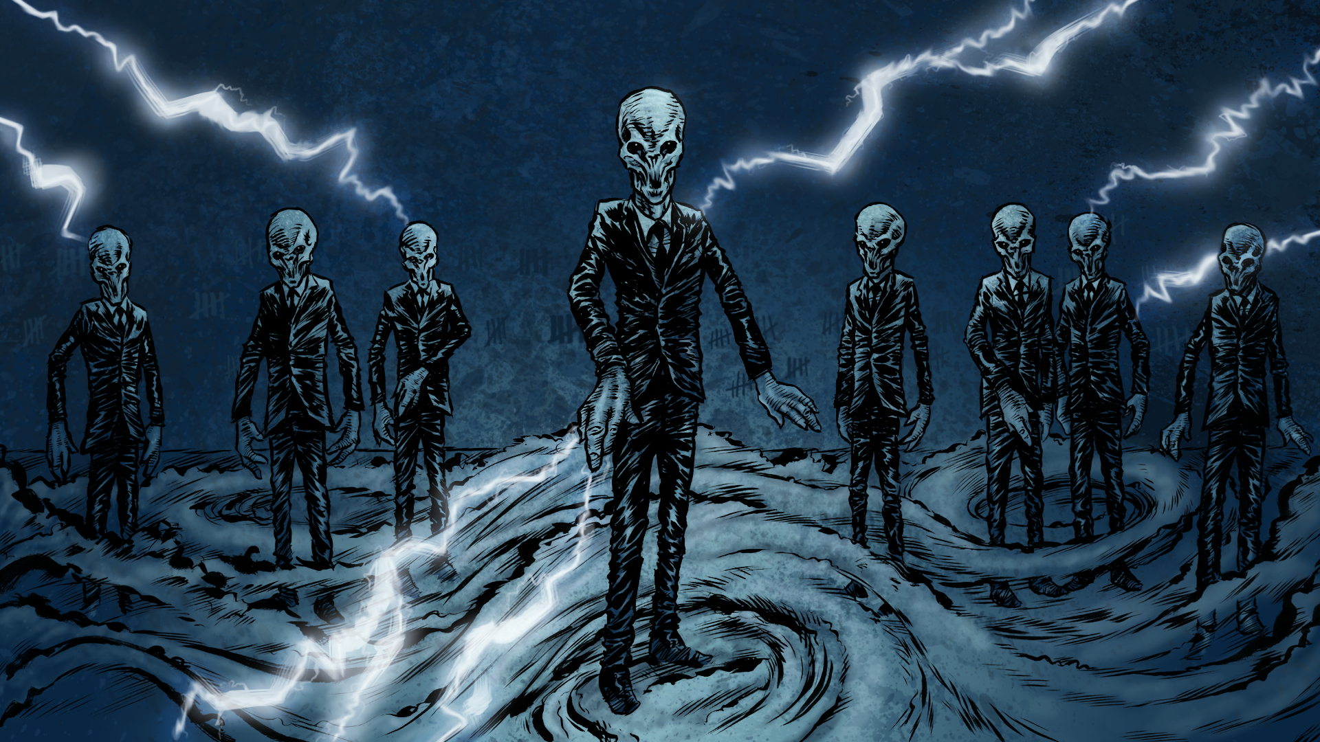 Skull Digital Art Aliens Fantasy Art Lightning Suits TV Doctor Who Tv Series Silence The Silence 1920x1080