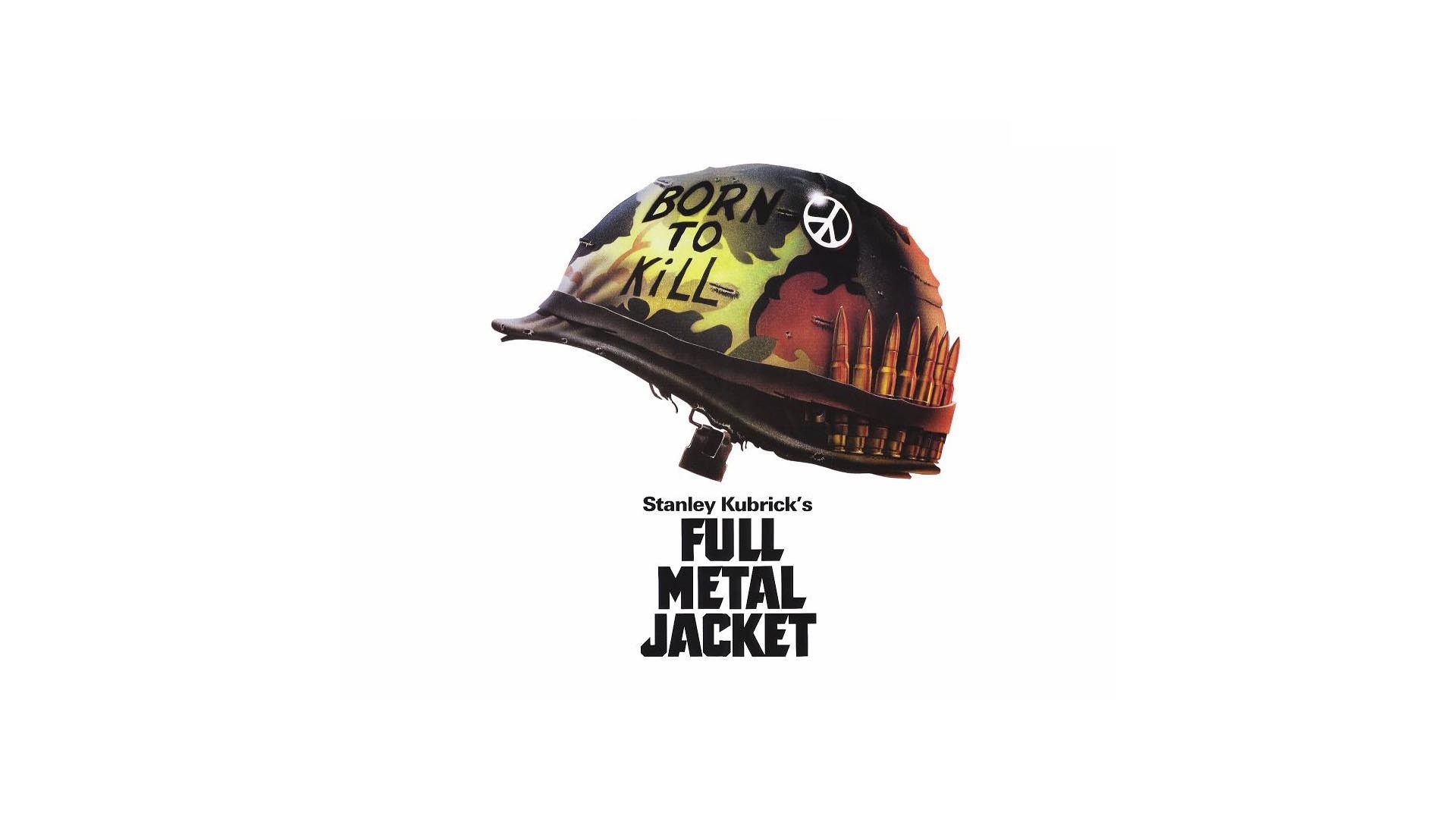Full Metal Jacket Movie Poster Stanley Kubrick Vietnam War Peace Sign Helmet 1920x1080